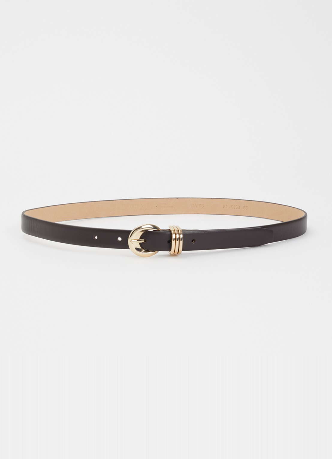 BRAX Style riem van leer  - voorkant donkerbruin