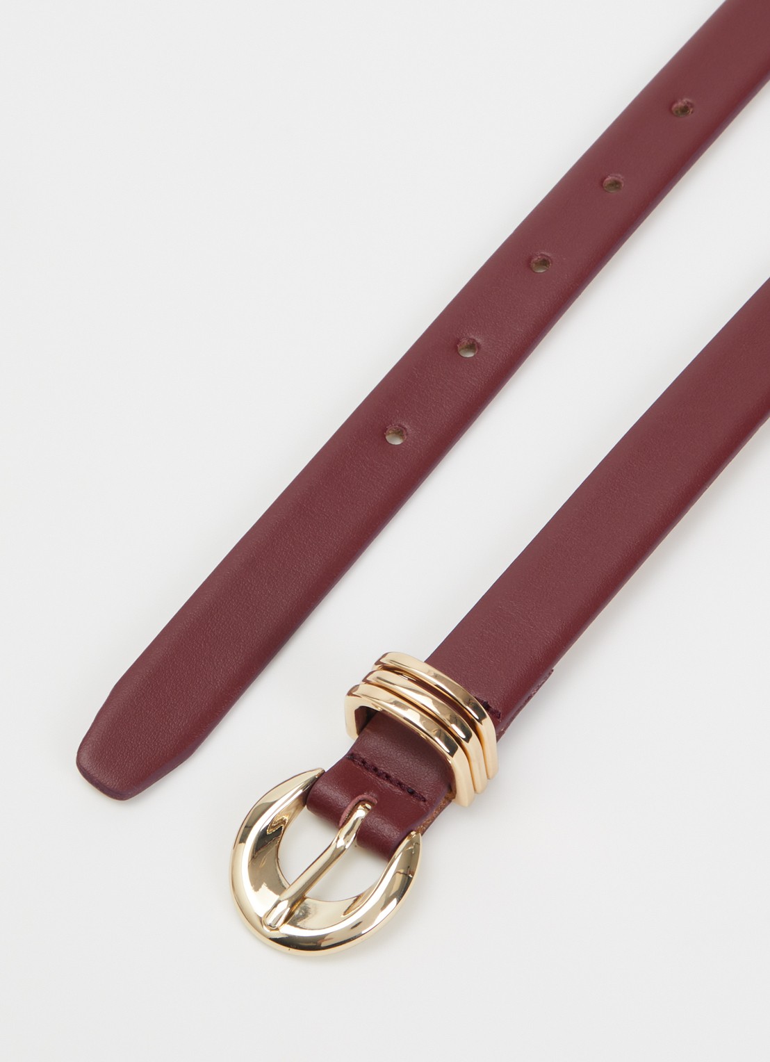 BRAX Style riem van leer  - detail kersenrood