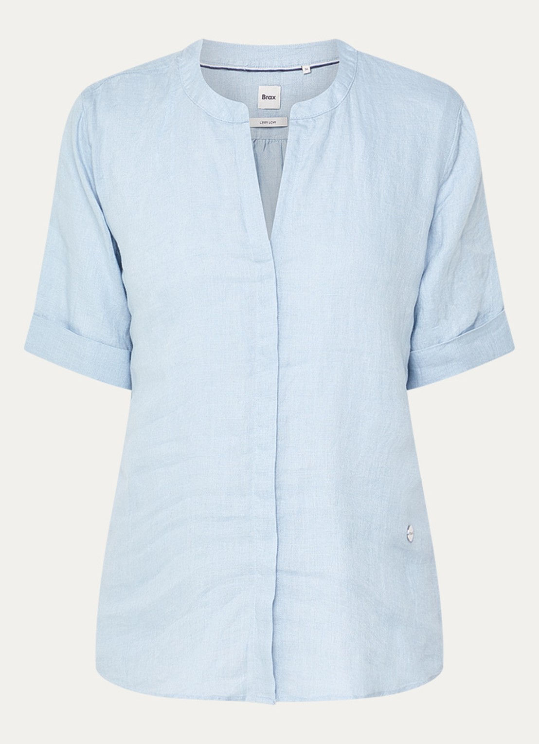 BRAX Veri blouse met V-hals - voorkant blauwgrijs