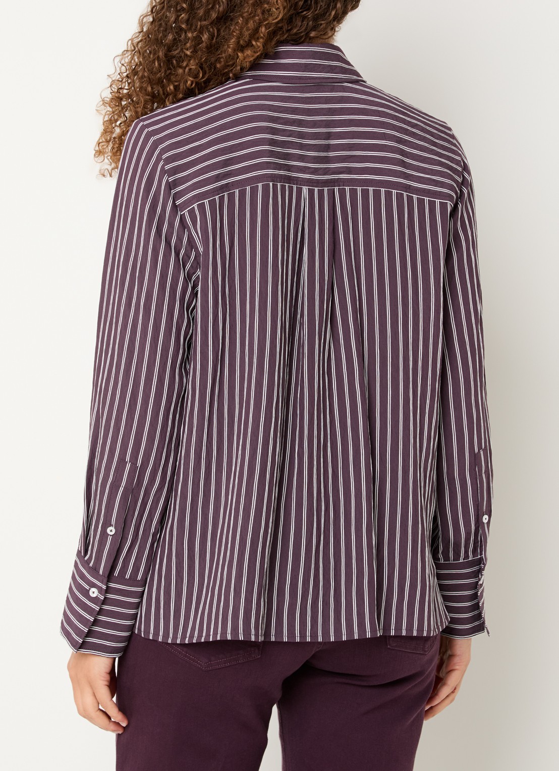 BRAX Vica blouse met streepdessin - achterkant 3 aubergine