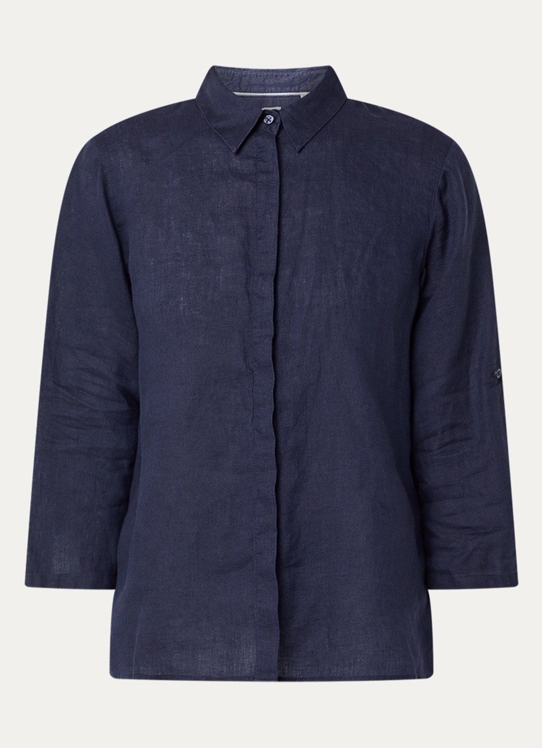 BRAX Vicki blouse van linnen - voorkant 3 donkerblauw