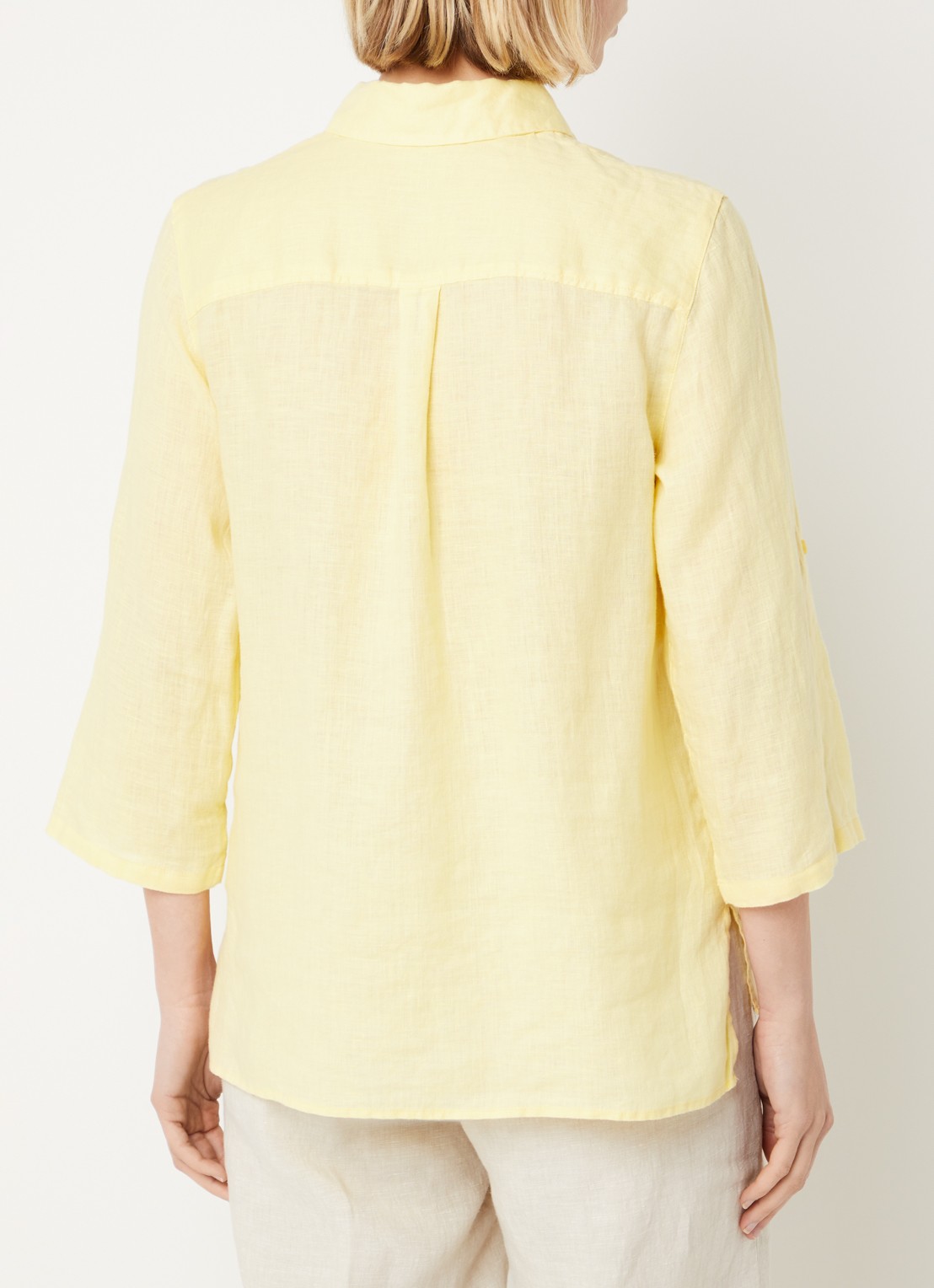 BRAX Vicki blouse van linnen - achterkant 2 lichtgeel