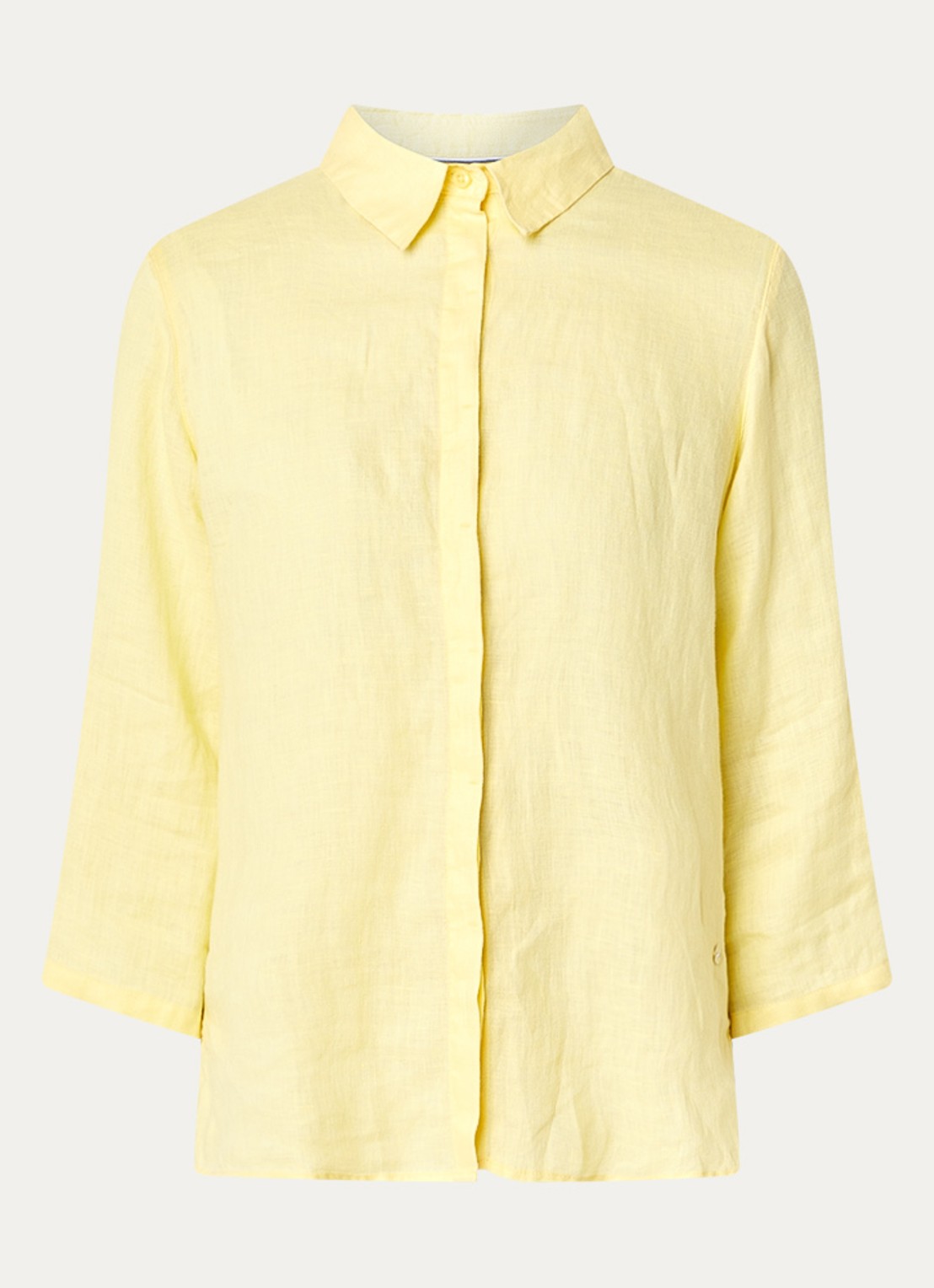 BRAX Vicki blouse van linnen - voorkant 3 lichtgeel
