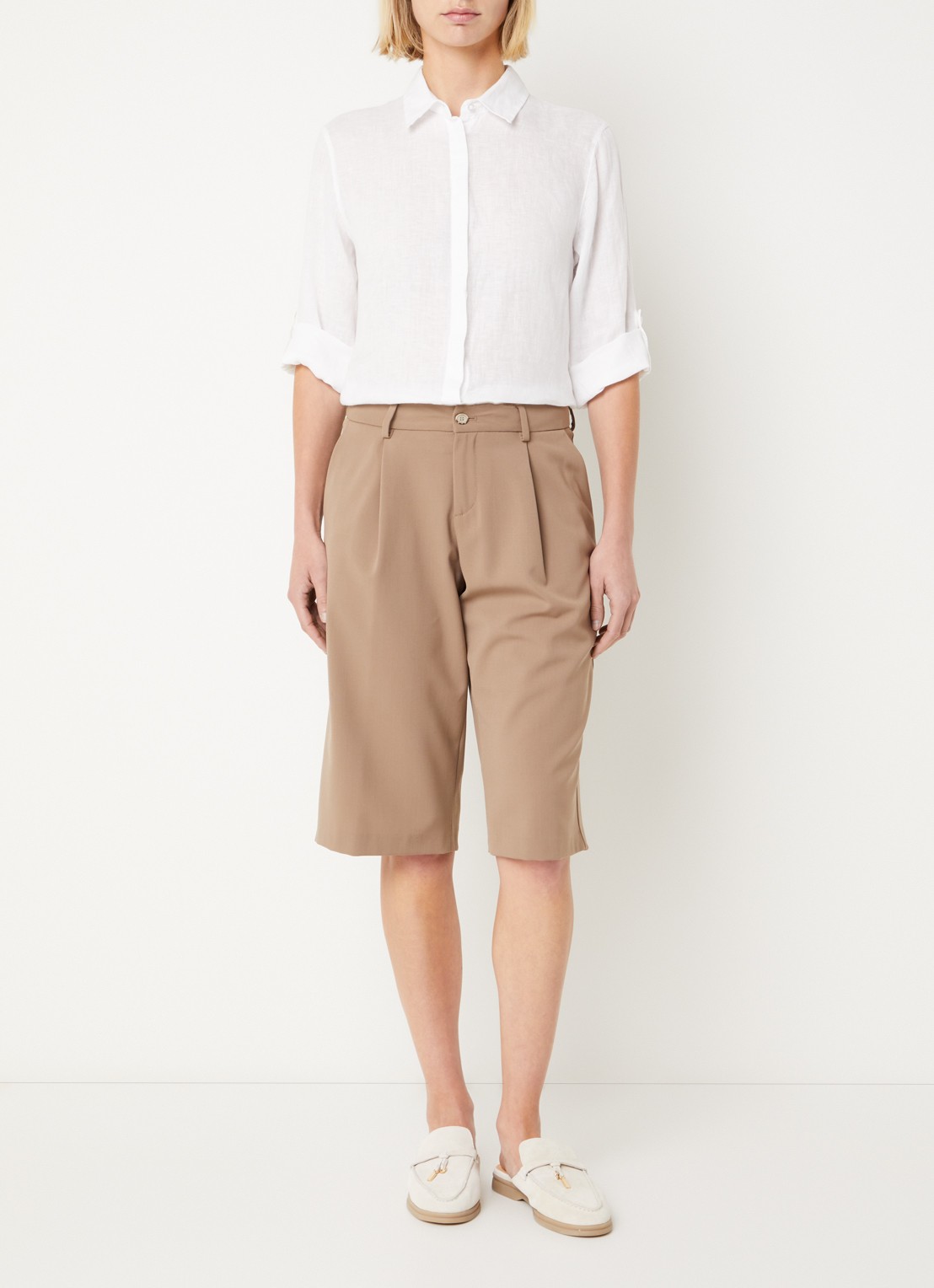 BRAX Vicki blouse van linnen - voorkant 3 wit