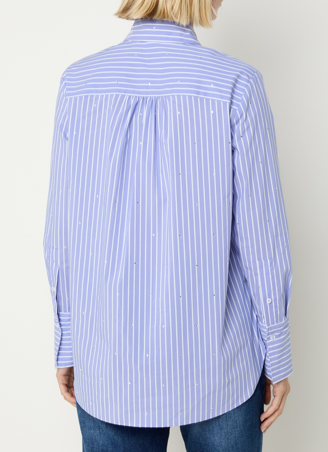 BRAX Viki blouse met streepprint en strass - achterkant 2 paars
