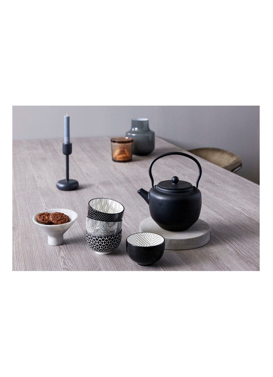 Bredemeijer Asia Pucheng theekopje 20 cl set van 4 - voorkant 2 zwart