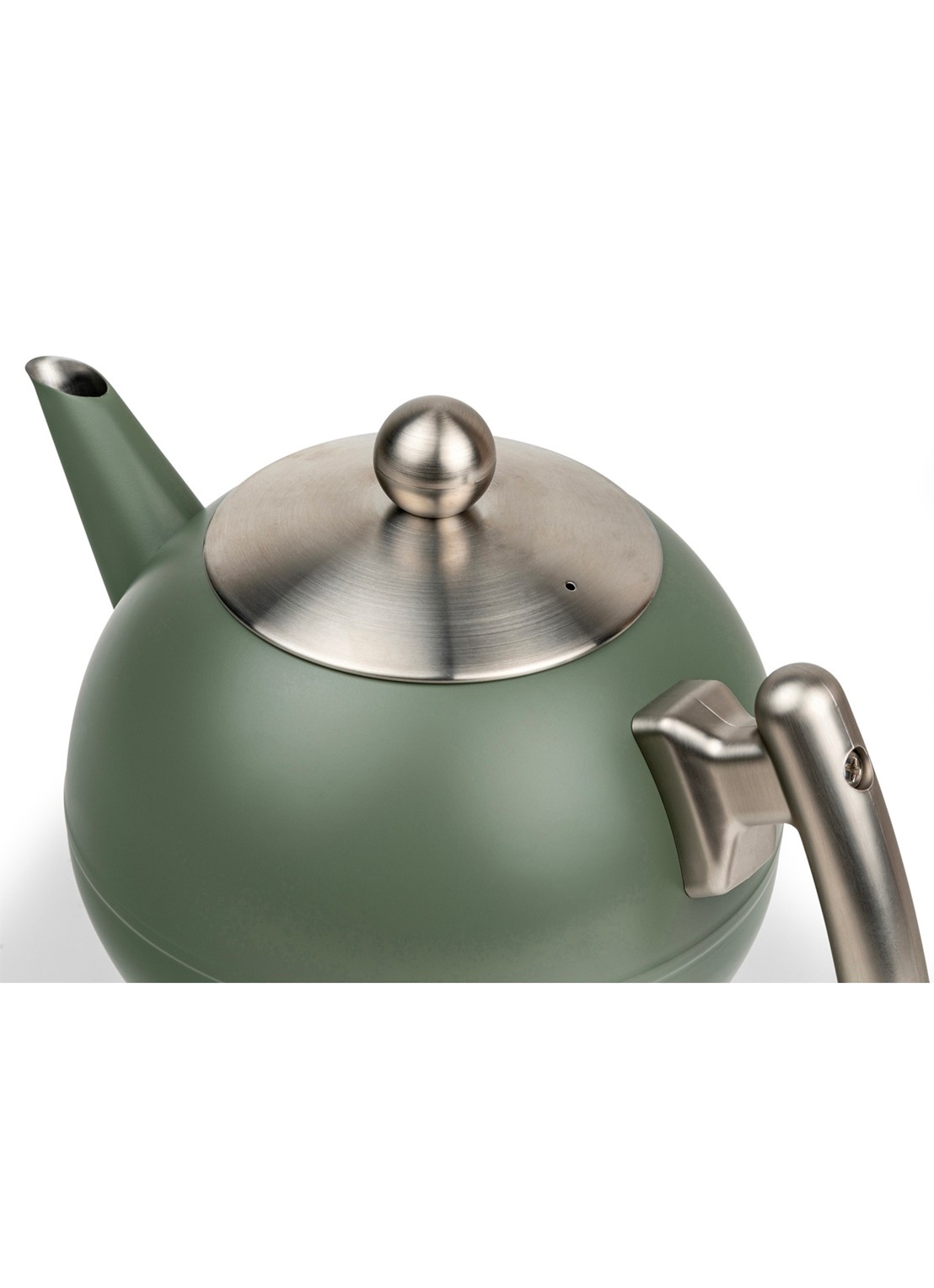 Bredemeijer Bella theepot 1,2 liter - voorkant 3 legergroen