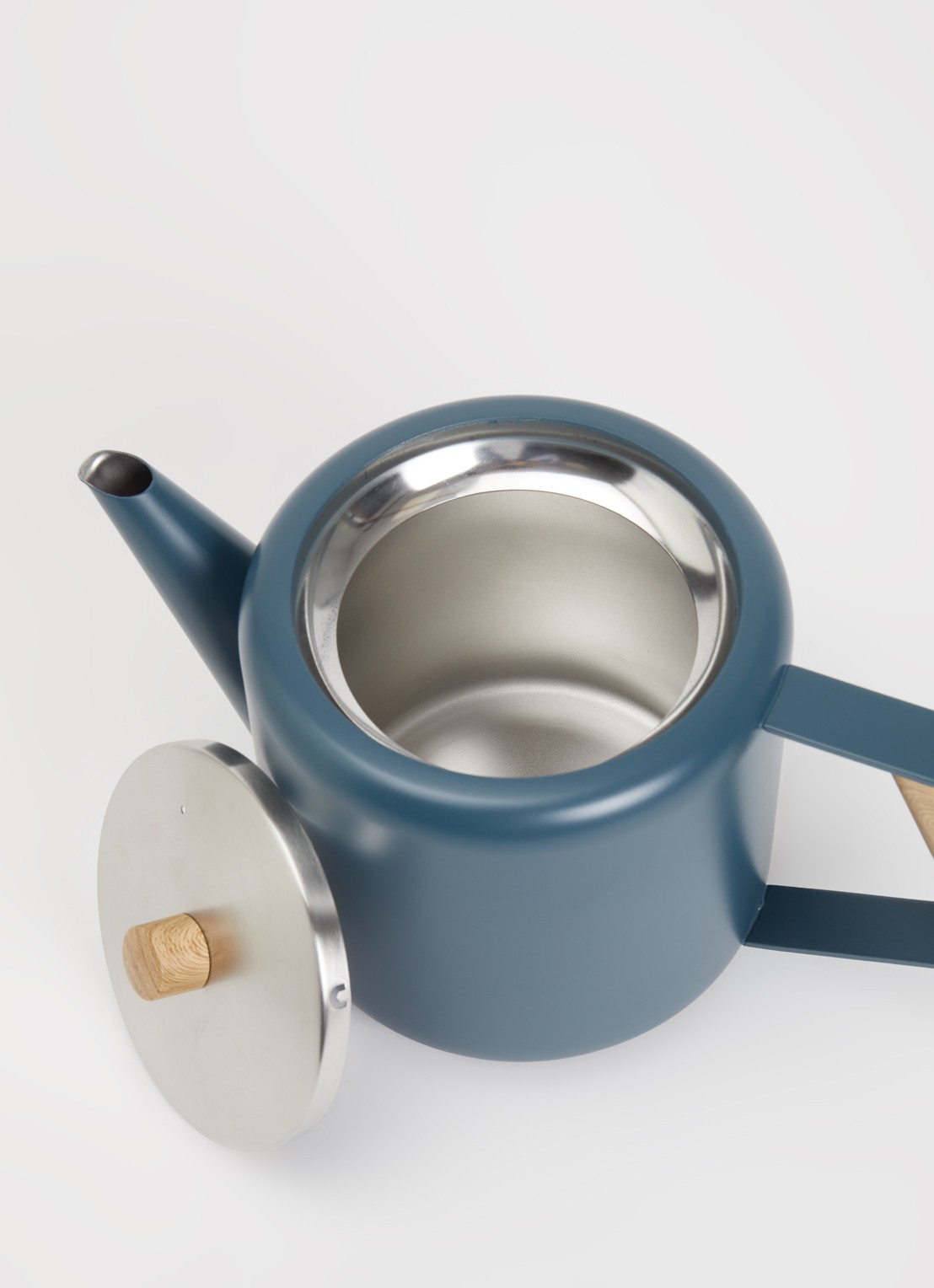 Bredemeijer Boston theepot 1,1 liter - voorkant 2 staalblauw