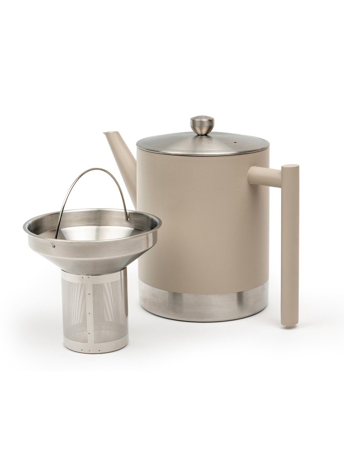 Bredemeijer Cylindre theepot 1,2 liter - detail taupe