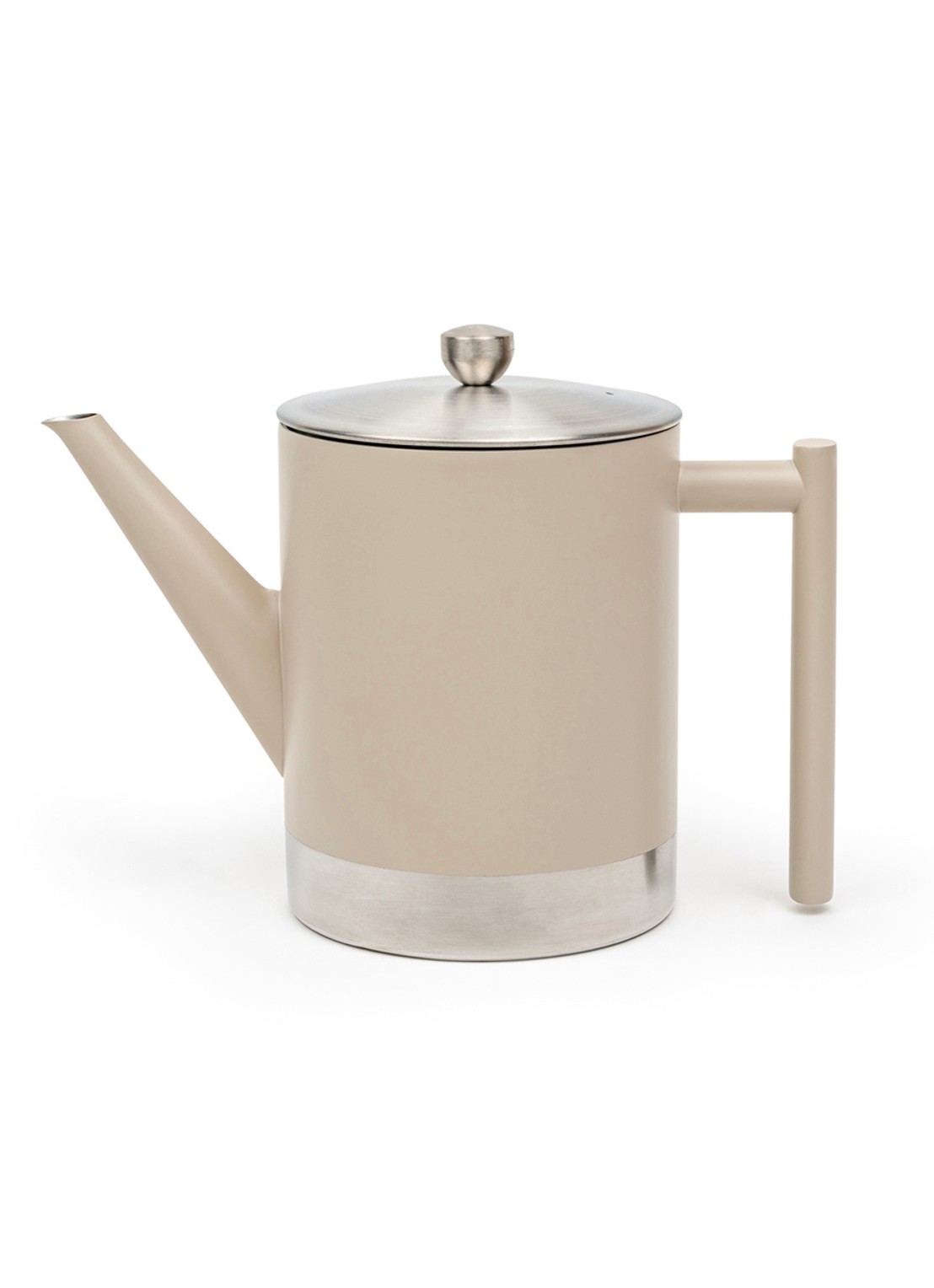 Bredemeijer Cylindre theepot 1,2 liter - voorkant 2 taupe