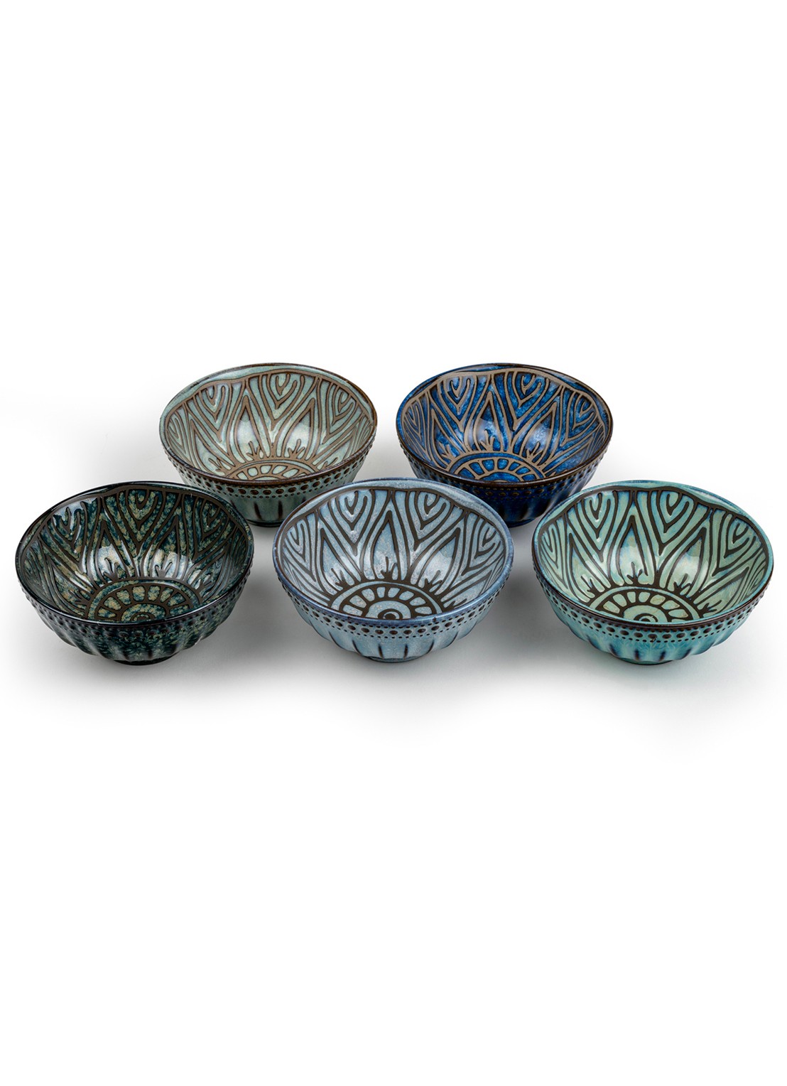 Bredemeijer Jara schaal 12 cm set van 5 - voorkant 6 donkerblauw