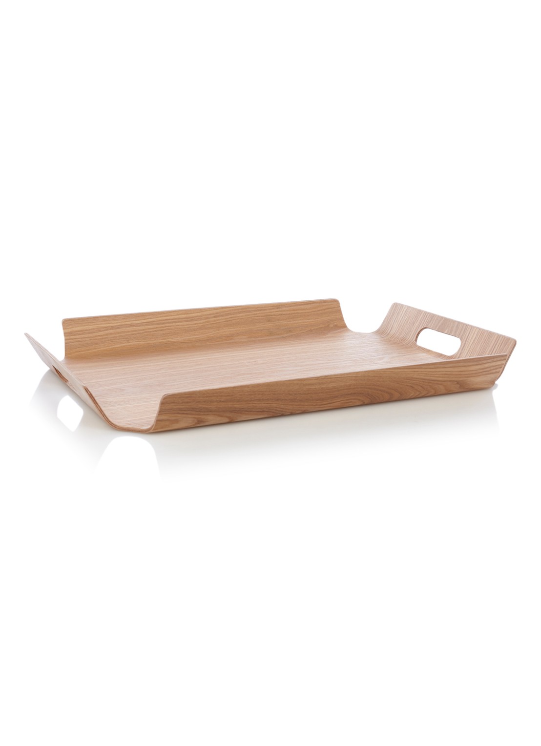Bredemeijer Madera XL dienblad van hout 55 x 40 cm - voorkant lichtbruin