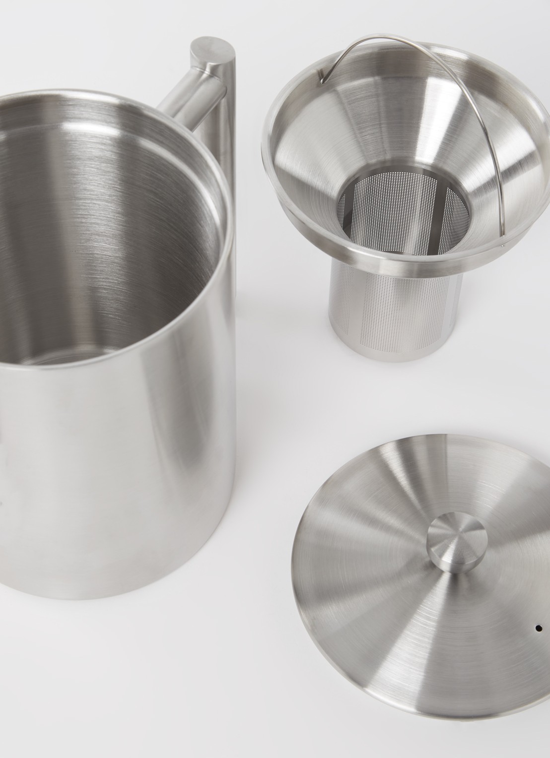 Bredemeijer Minuet Cylindre theepot 1,2 liter  - voorkant 2 zilver
