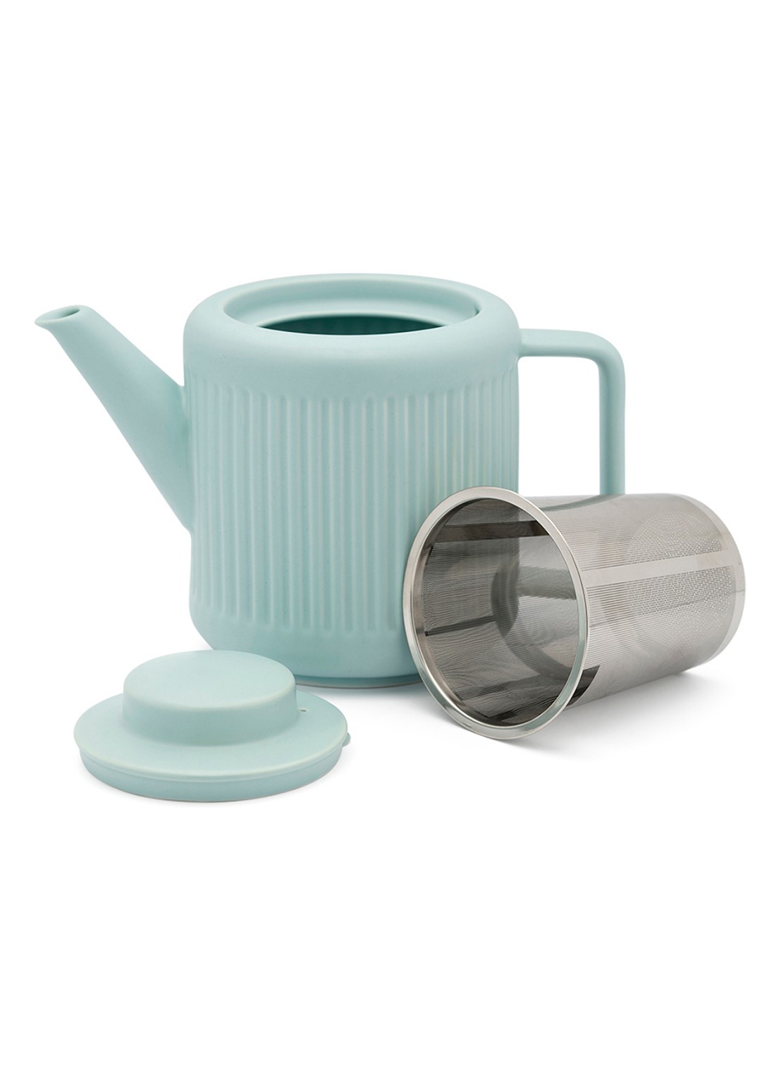 Bredemeijer Skagen theepot 1,2 liter - voorkant 3 lichtblauw