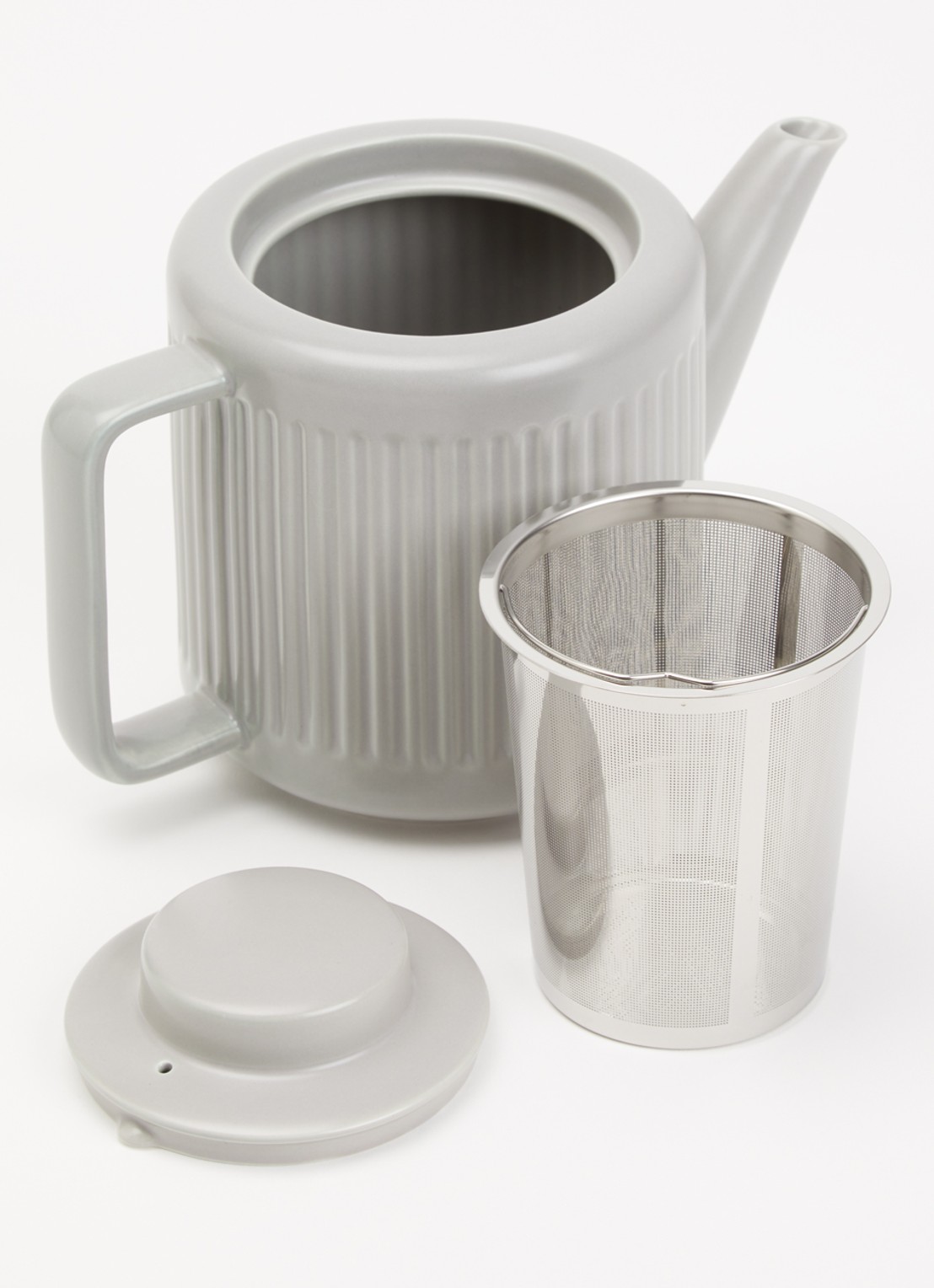 Bredemeijer Skagen theepot met filter 1,2 liter - voorkant 2 lichtgrijs