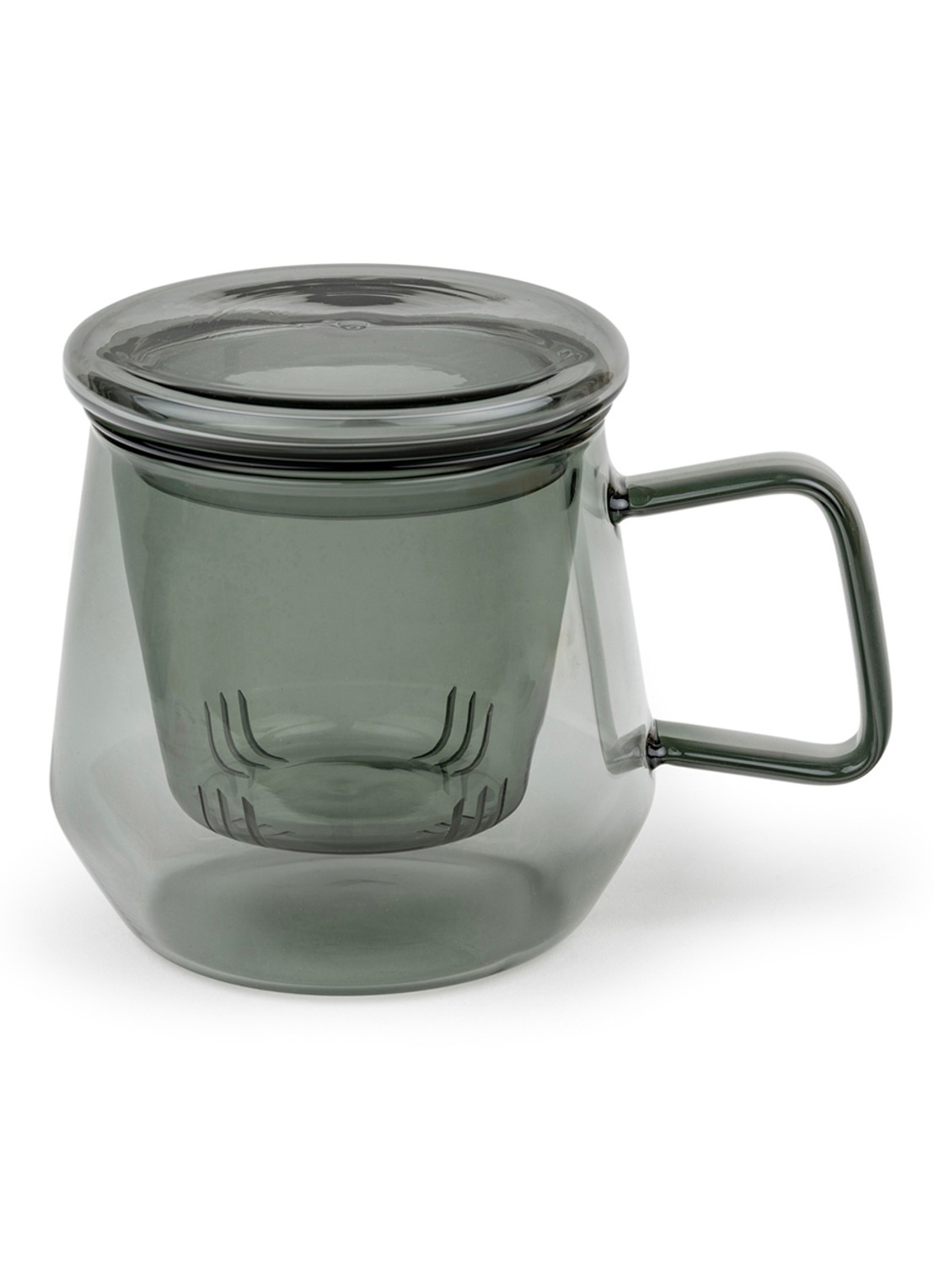Bredemeijer Tea For One Livorno kopje met theetip en filter 29 cl 3-delig - voorkant zwart