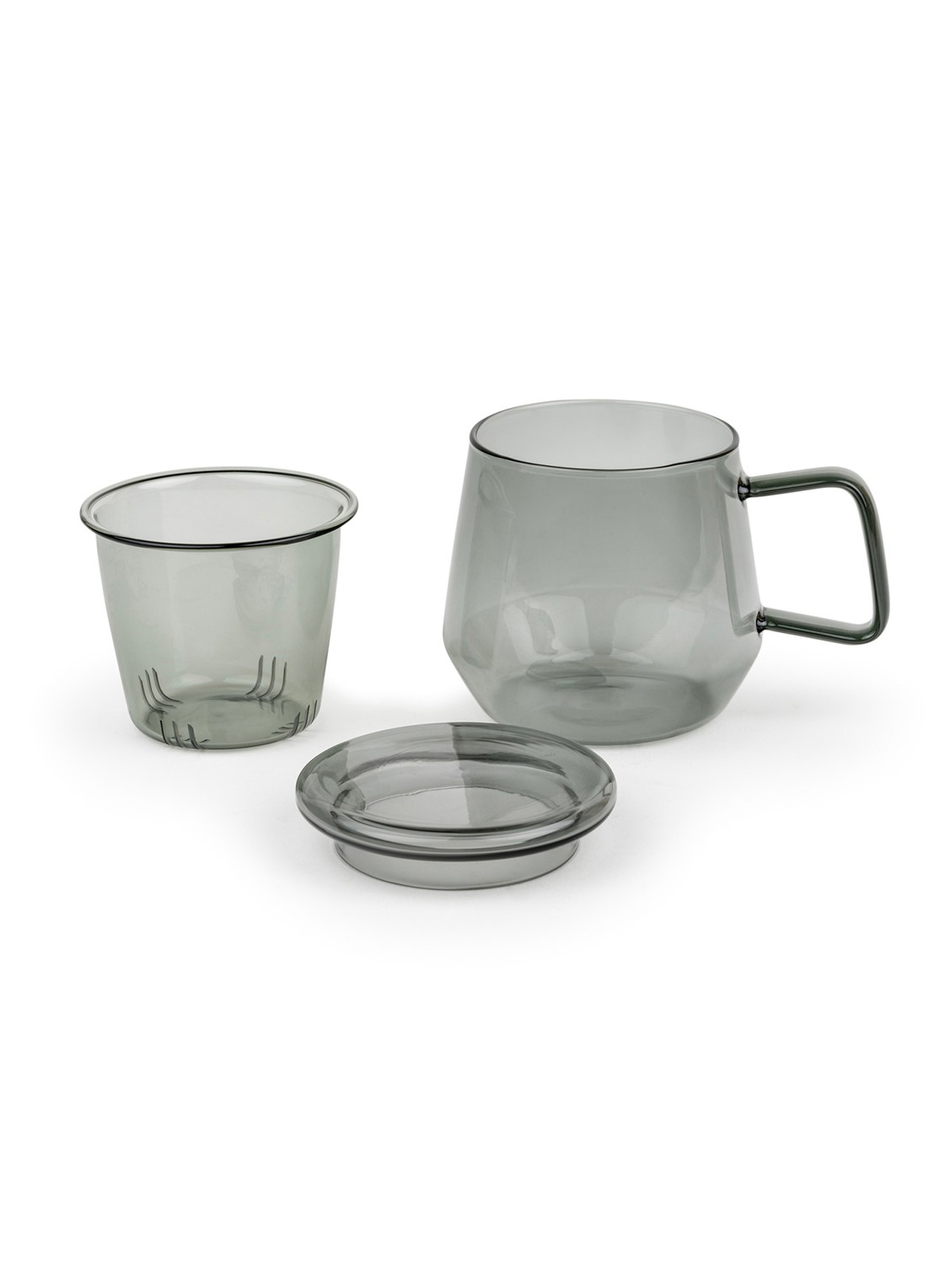 Bredemeijer Tea For One Livorno kopje met theetip en filter 29 cl 3-delig - voorkant 2 zwart