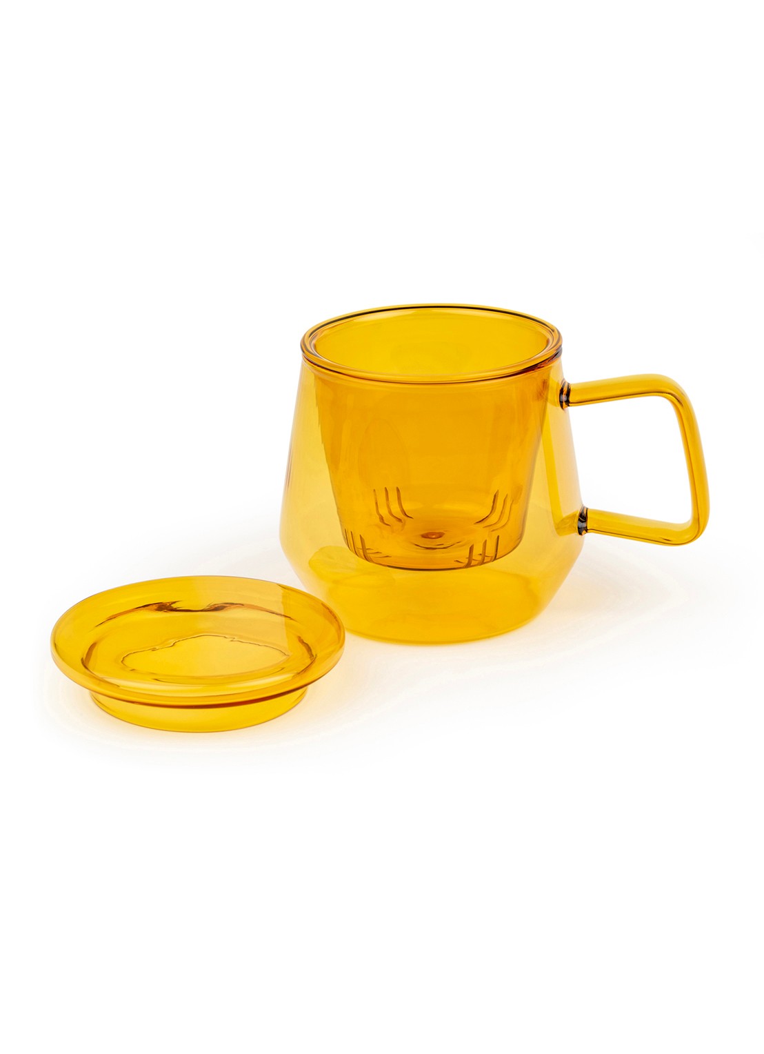 Bredemeijer Tea For One Livorno kopje met theetip en filter 29 cl 3-delig - achterkant 3 oranjebruin