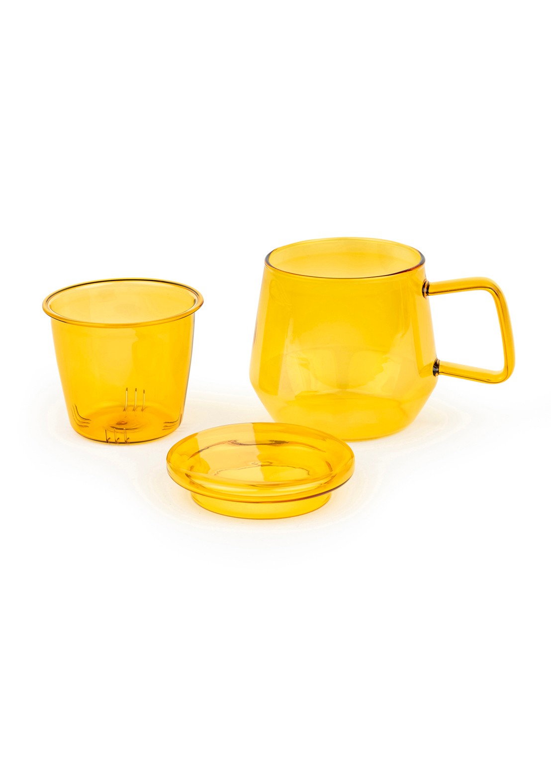Bredemeijer Tea For One Livorno kopje met theetip en filter 29 cl 3-delig - voorkant 2 oranjebruin