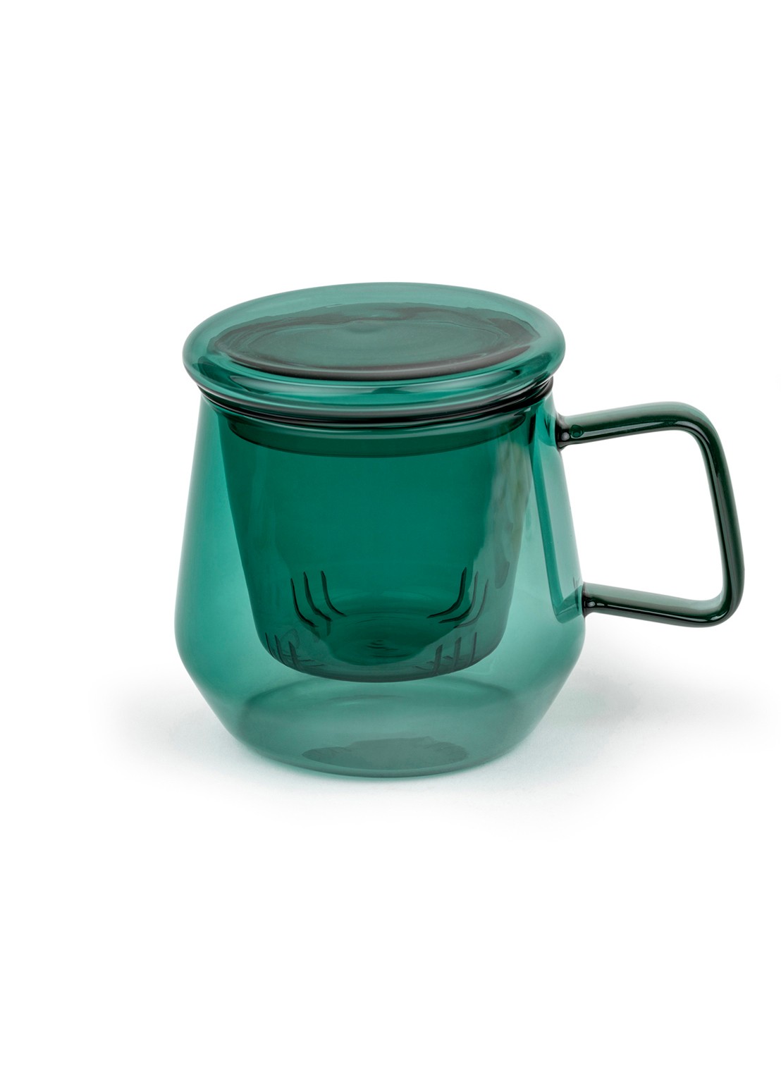 Bredemeijer Tea For One Livorno kopje met theetip en filter 29 cl 3-delig - voorkant groen