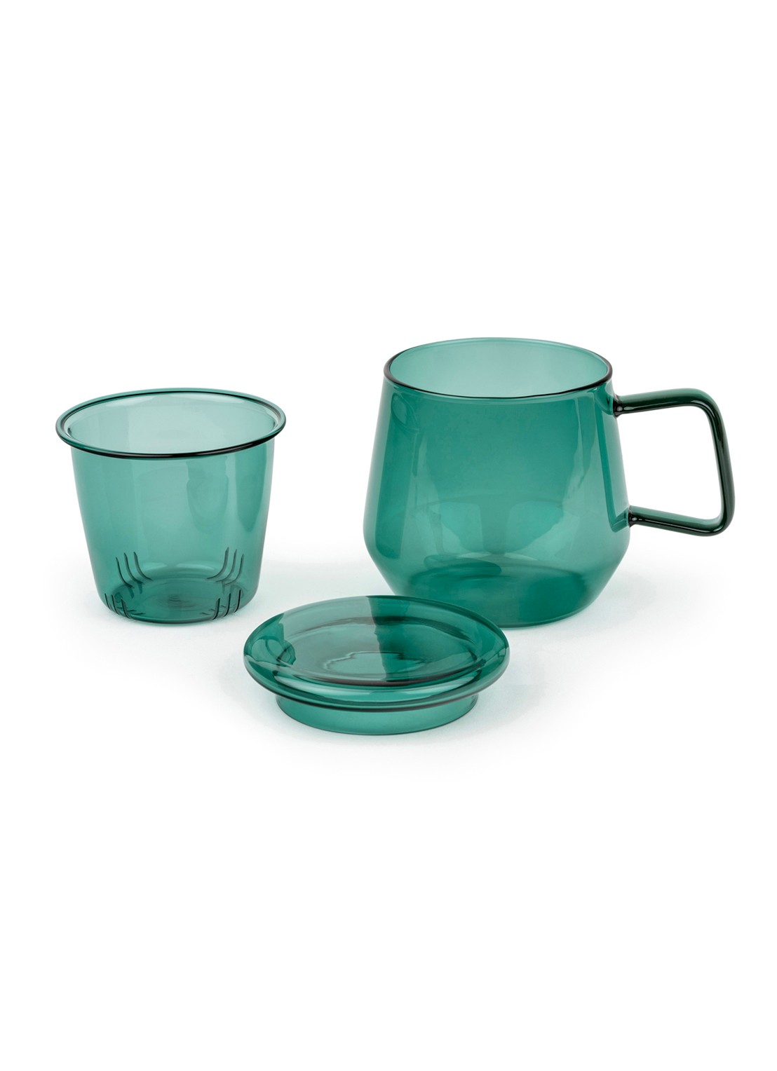 Bredemeijer Tea For One Livorno kopje met theetip en filter 29 cl 3-delig - voorkant 2 groen