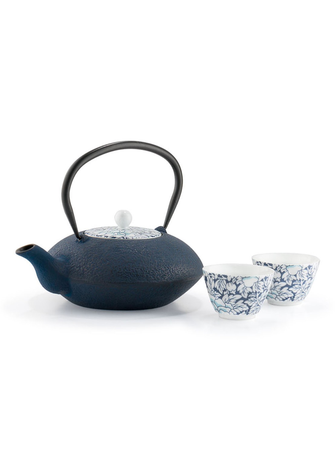 Bredemeijer Yantai theepot 1,2 liter - detail donkerblauw
