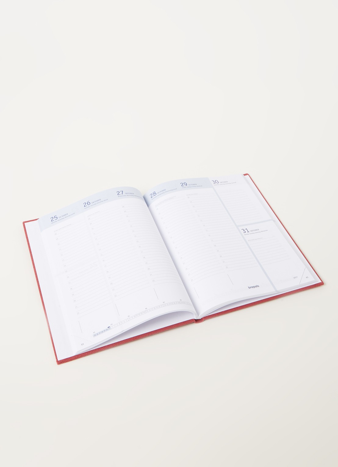 Brepols Prevision schoolagenda 2021-2022 - detail 3 bordeauxrood