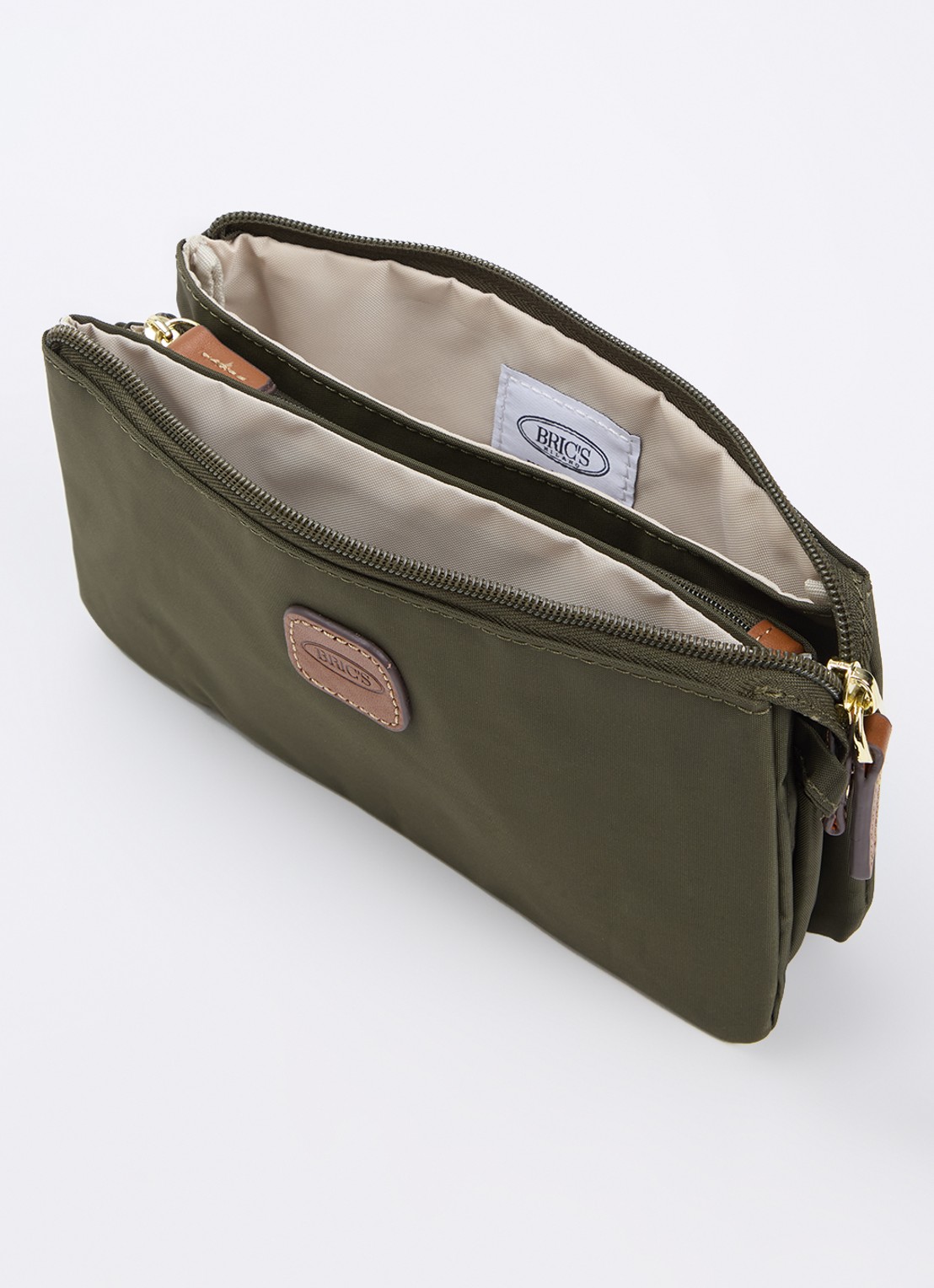 Bric's Clutch met afneembare schouderriem  - voorkant 2 olijfgroen