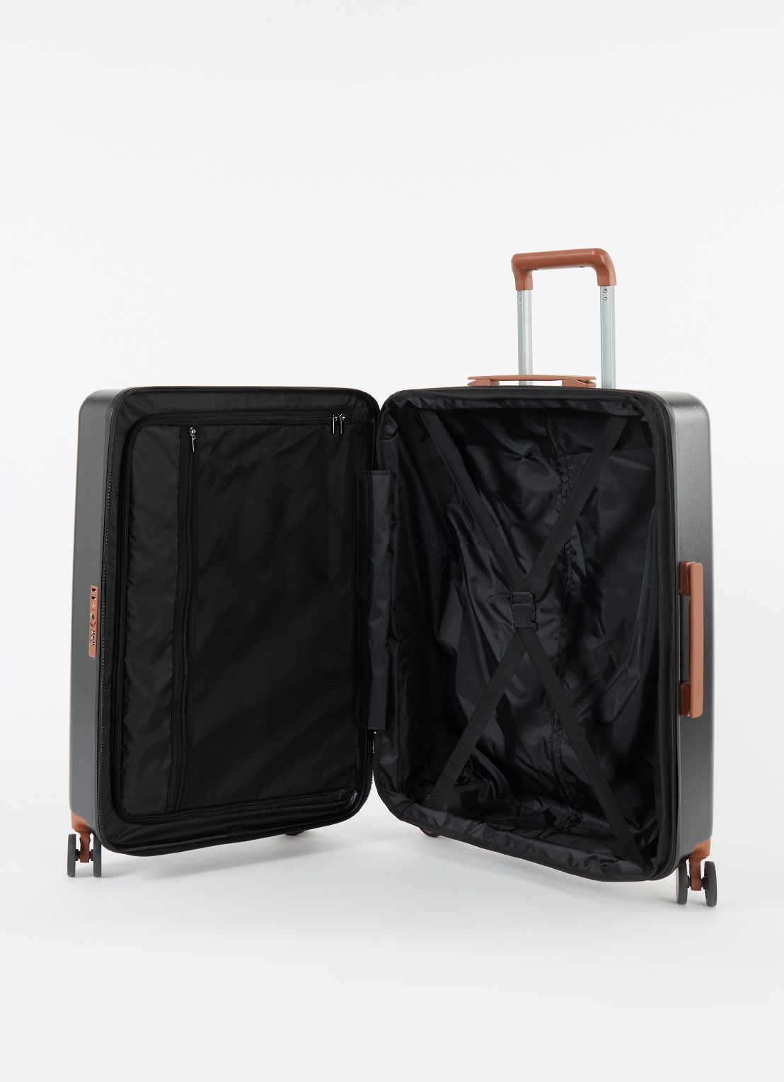 Bric's Ferrara vergrootbare spinner 67 cm - voorkant 2 zwart