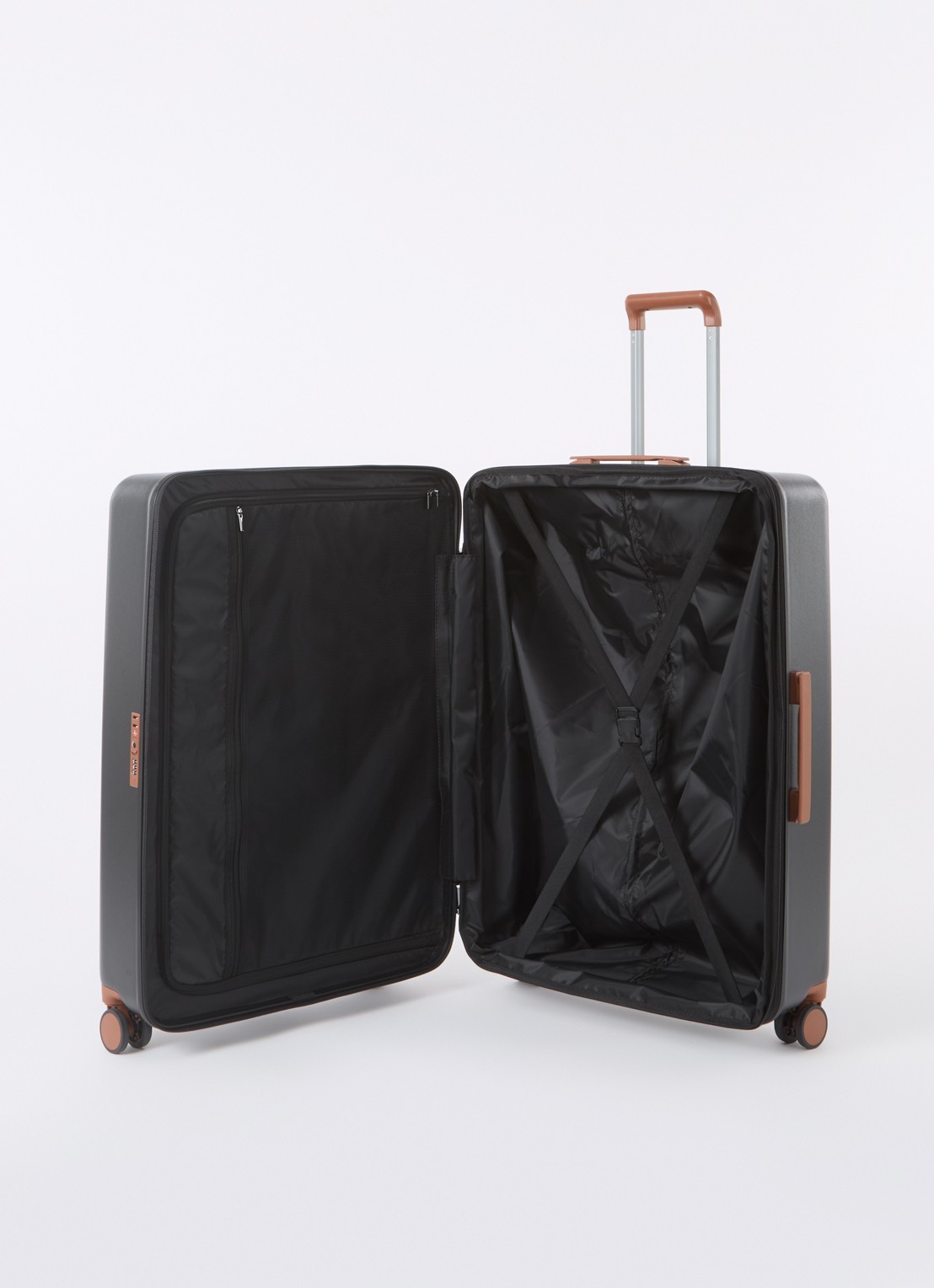 Bric's Ferrara vergrootbare spinner 77 cm - voorkant 2 zwart