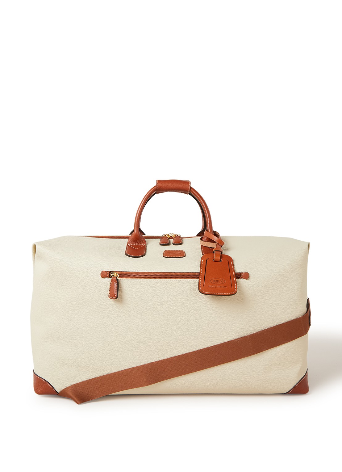 Bric's Firenze large weekendtas met afneembare schouderriem - voorkant 3 creme