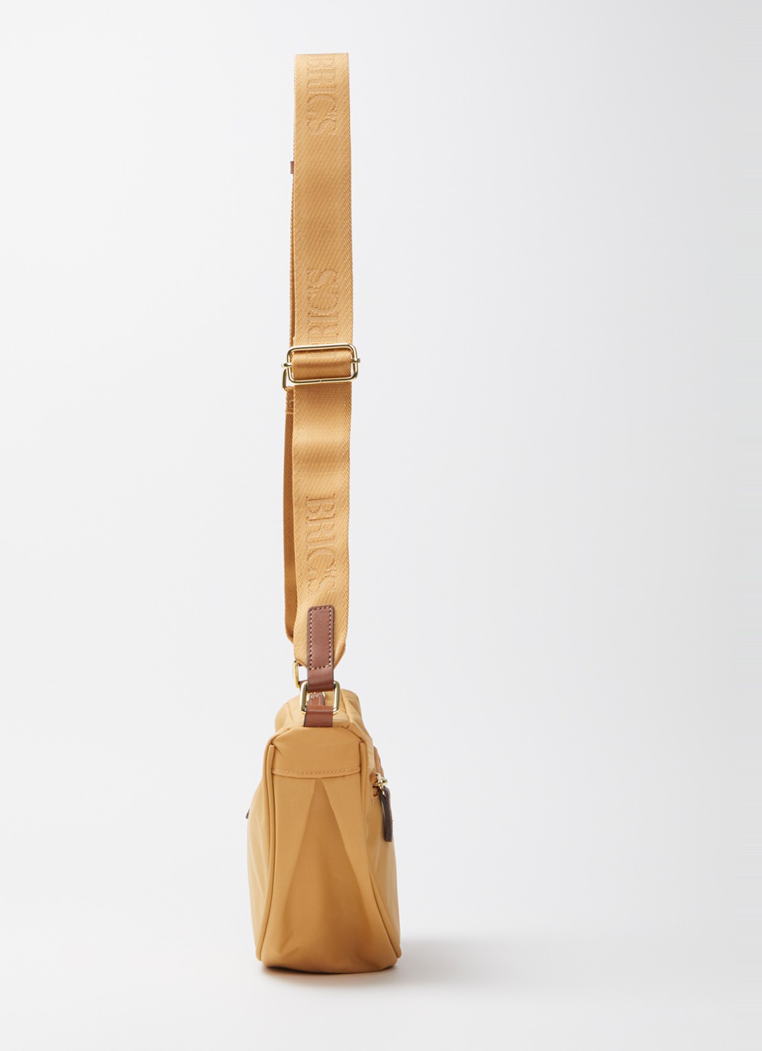 Bric's Halfmoon Small crossbodytas met logo - detail 3 okergeel