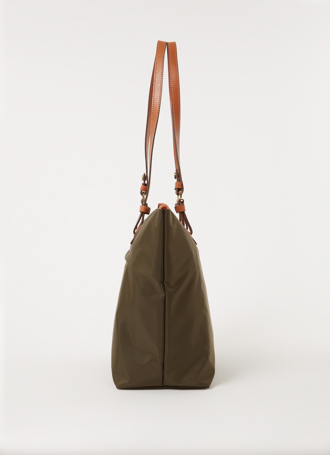 Bric's X-Bag schoudertas met leren details en uitneembaar etui - detail 4 groen