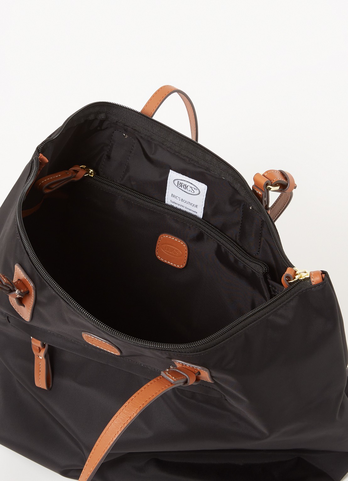 Bric's X-Bag shopper met leren details - detail 3 zwart