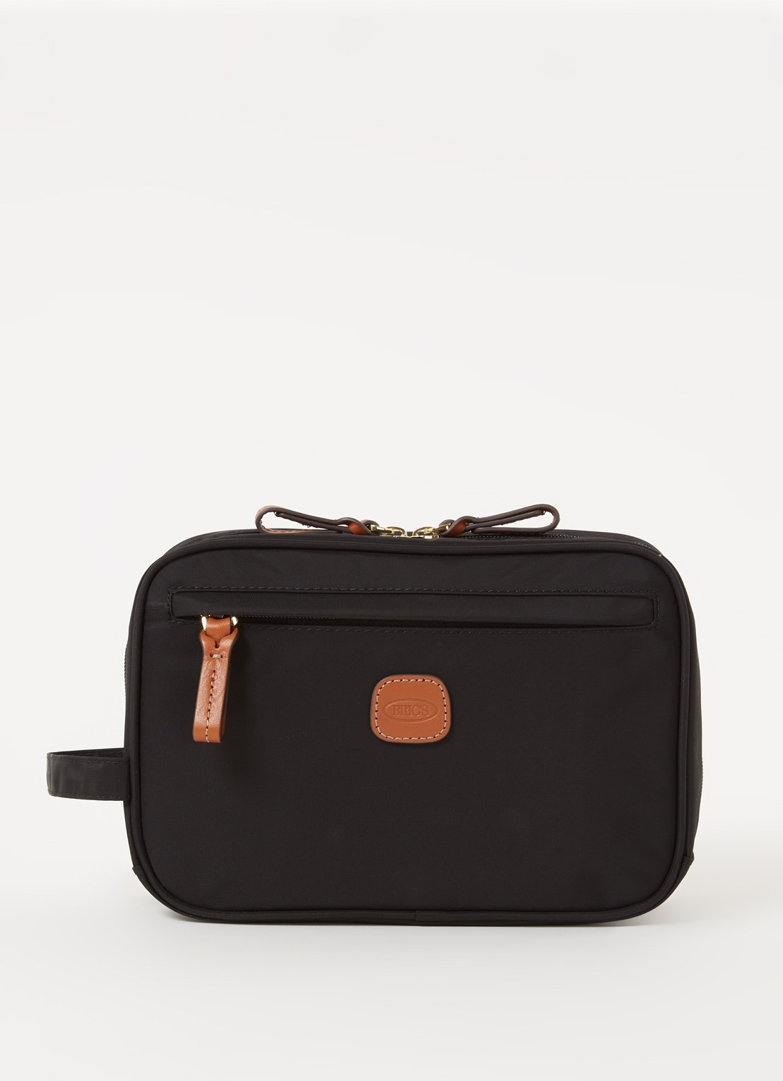 Bric's X-Bag Urban toilettas met leren details - voorkant 2 zwart