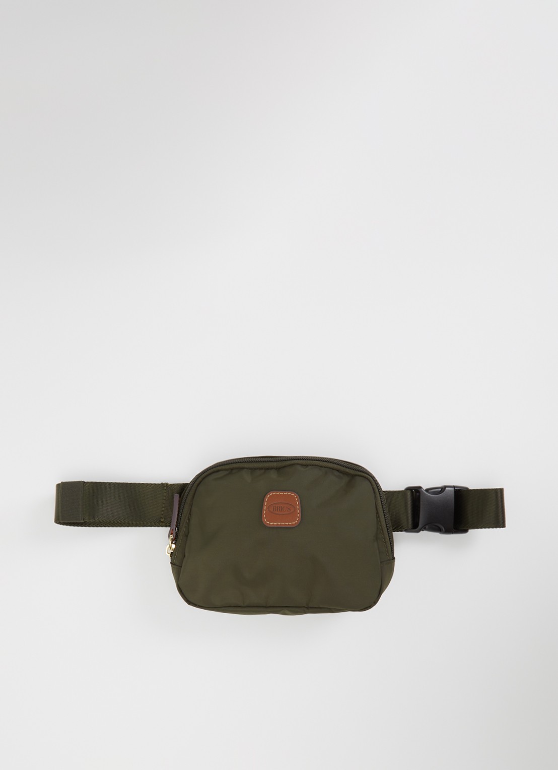 Bric's X-Collection heuptas met logo - voorkant 5 olijfgroen