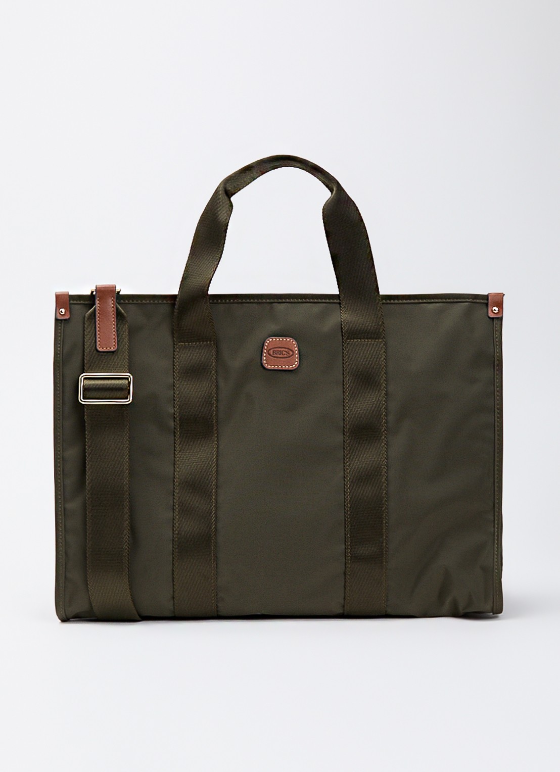 Bric's X-Collection Opera L shopper met afneembare schouderriem - voorkant olijfgroen