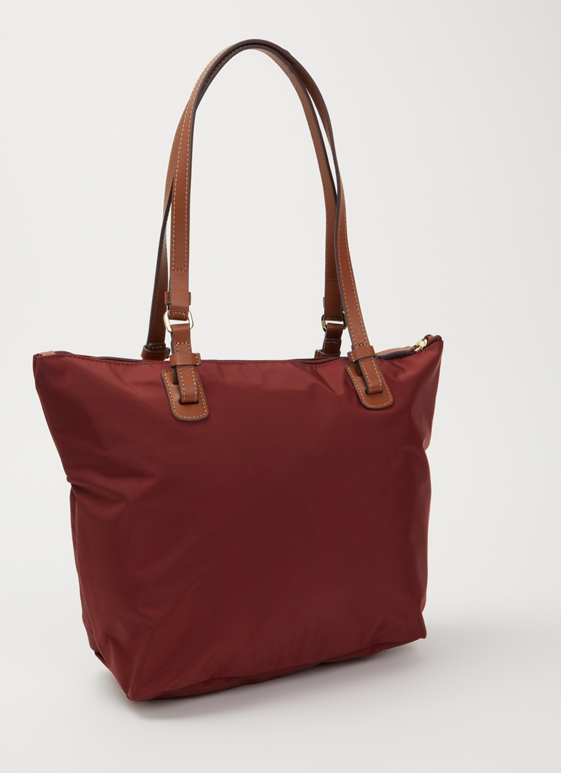 Bric's X-collection Urban toilettas met leren details - achterkant bordeauxrood