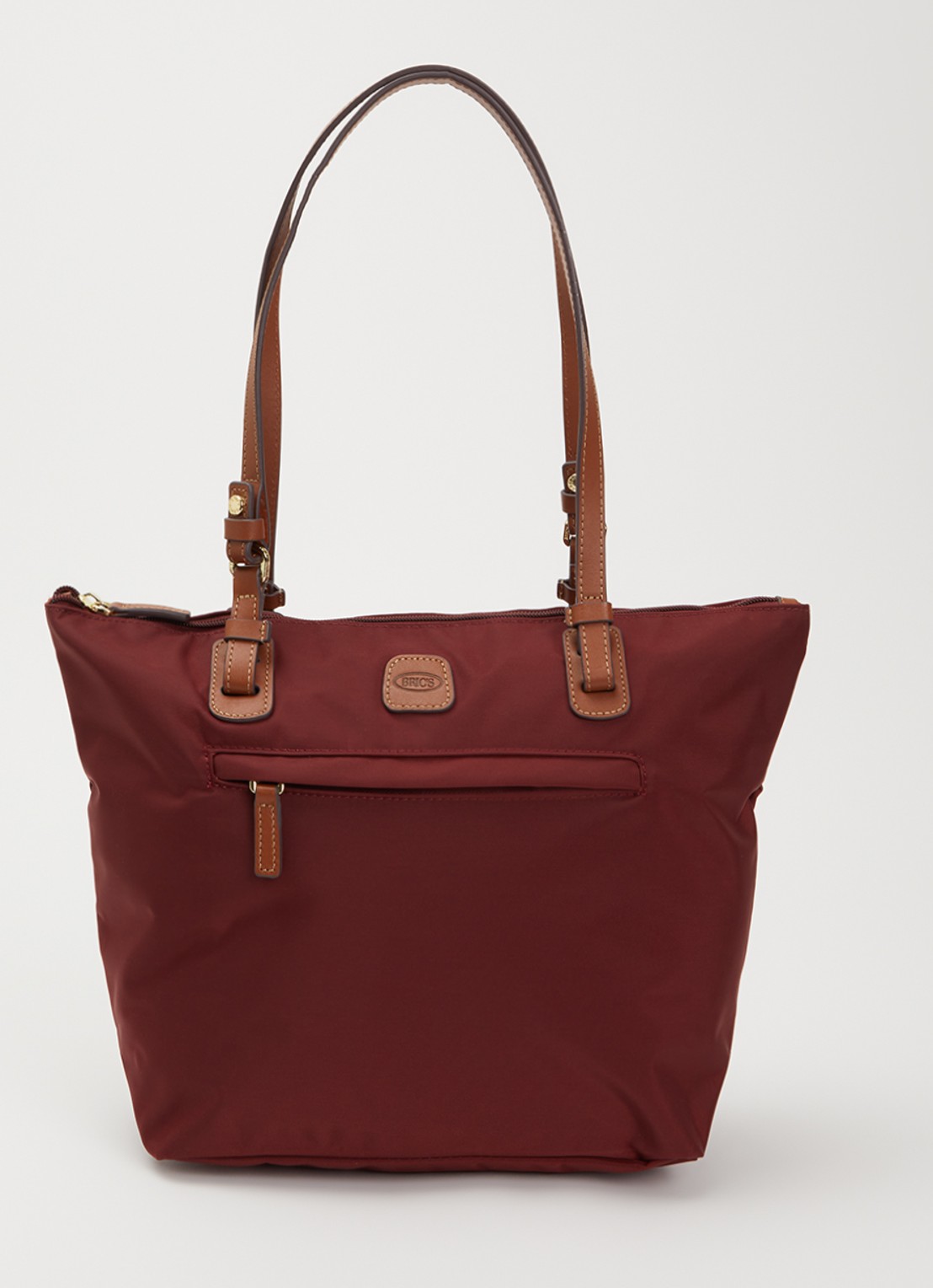 Bric's X-collection Urban toilettas met leren details - voorkant 5 bordeauxrood