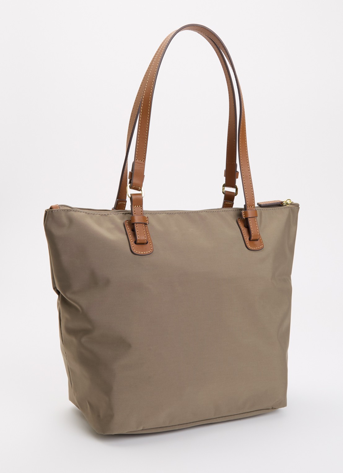 Bric's X-collection Urban toilettas met leren details - achterkant bruin