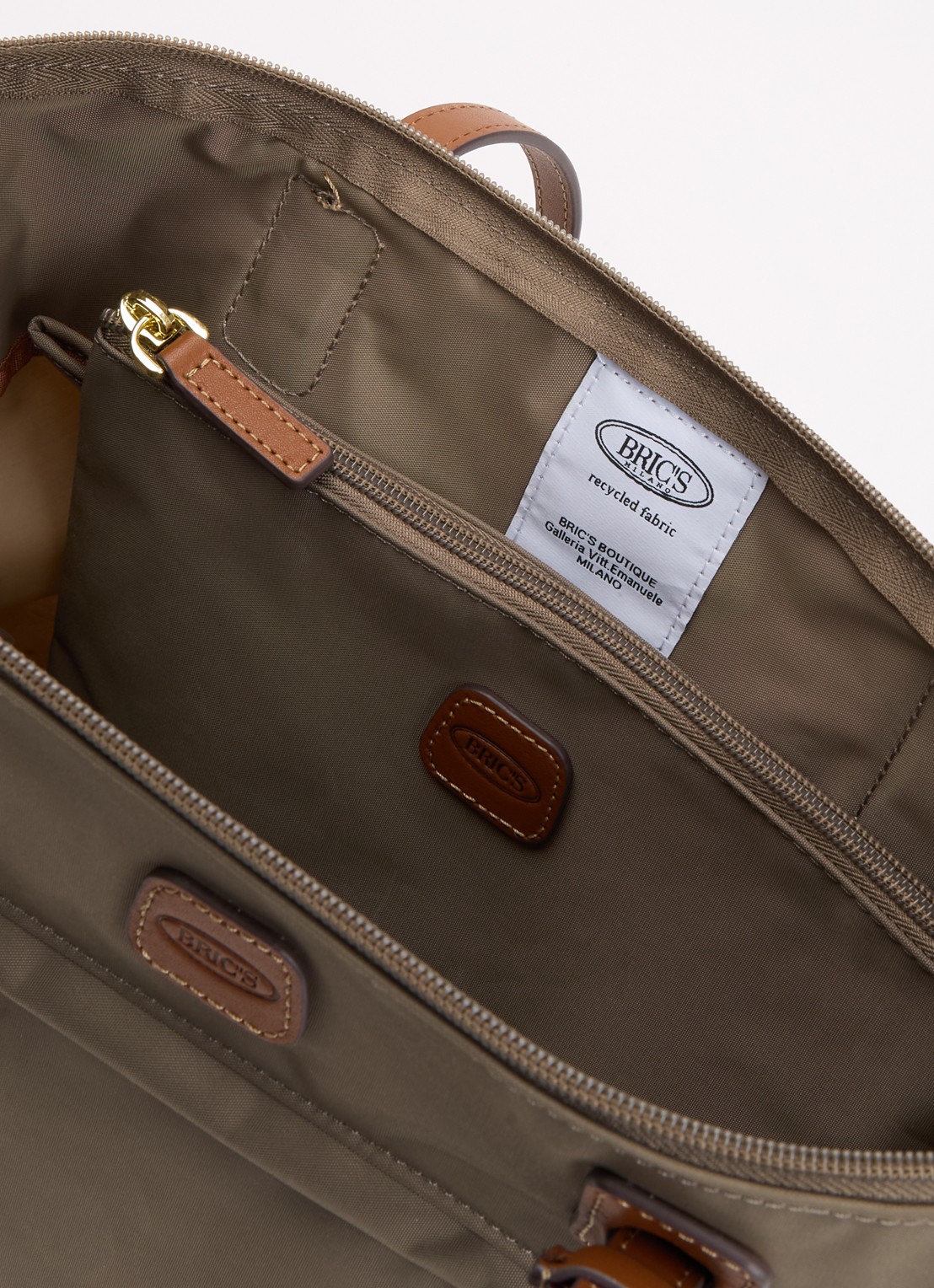 Bric's X-collection Urban toilettas met leren details - detail 3 bruin