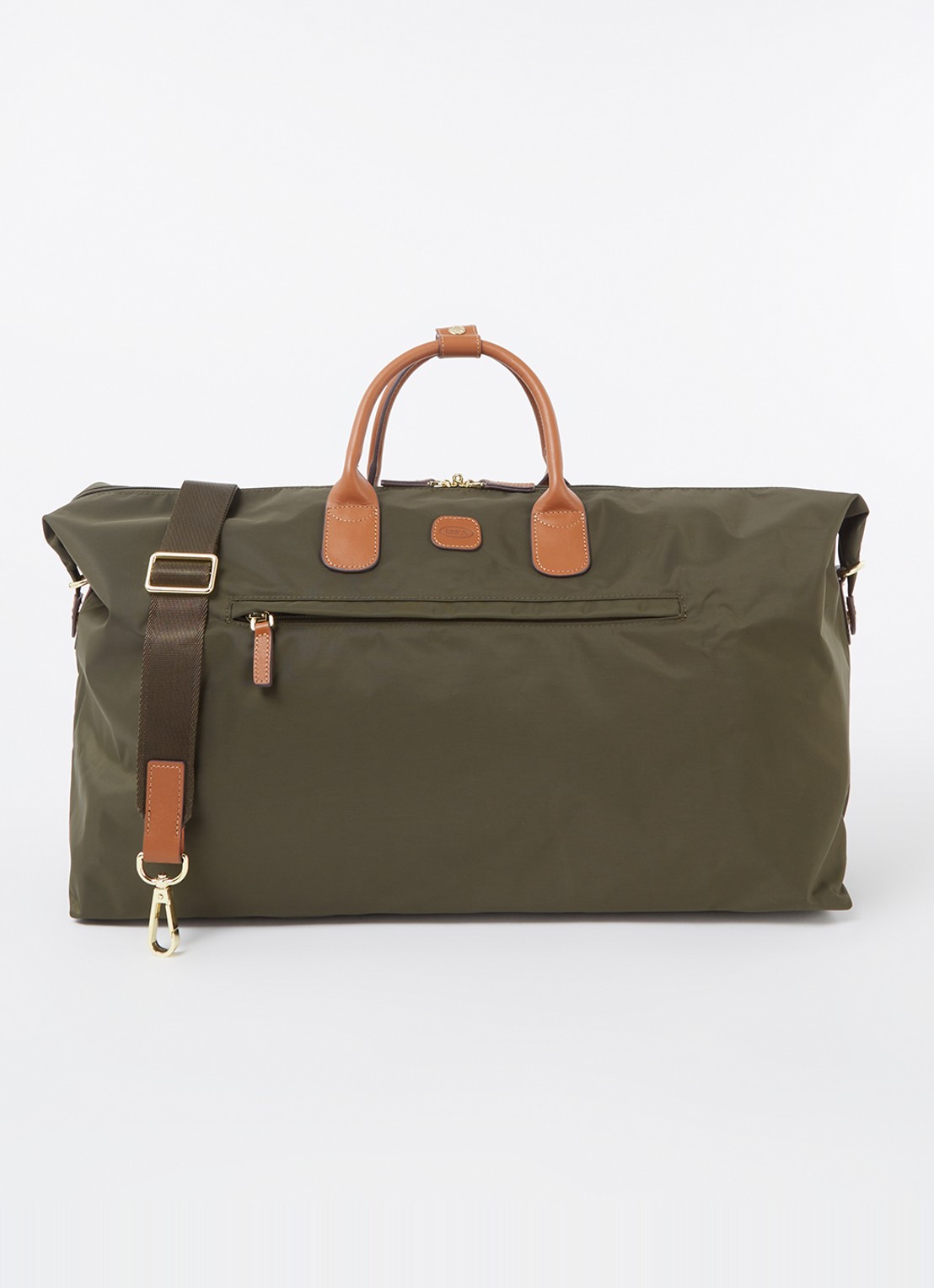 Bric's X-Collection weekendtas met uitneembaar etui - unisex - voorkant 3 bronsgroen