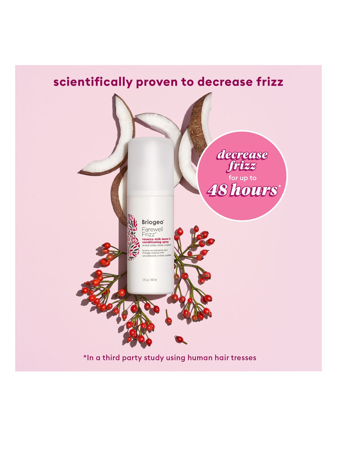 Briogeo Mini Farewell Frizz™ Rosarco Milk Leave-In Conditioning Spray - travel size leave-in haarspray - detail 3 undefined
