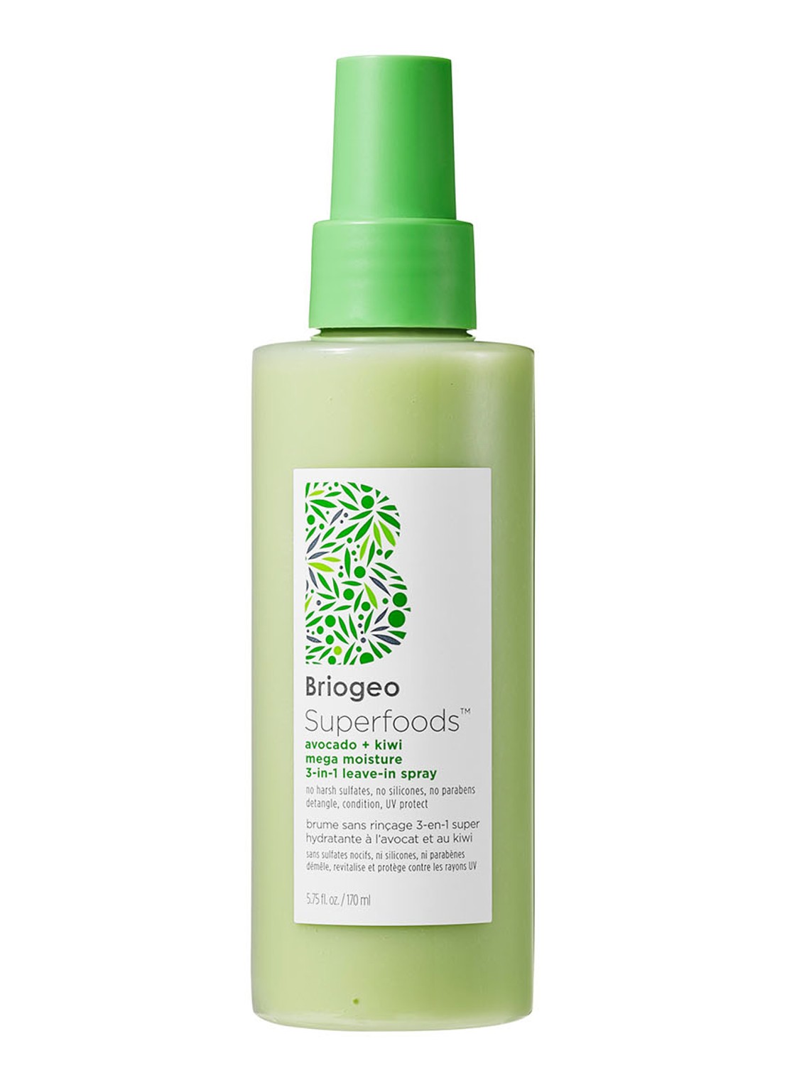 Briogeo Superfoods™ Avocado + Kiwi Mega Moisture 3-in-1 Leave-In Spray - leave-in haarspray - voorkant undefined