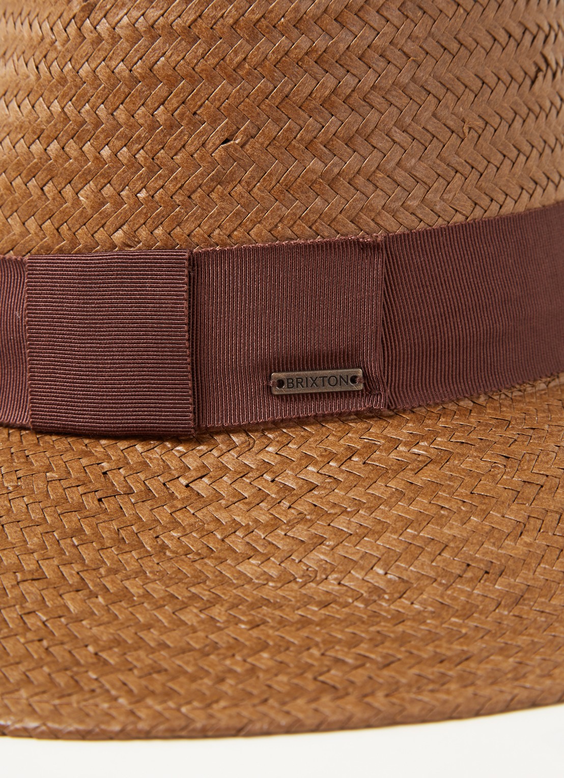 Brixton Anna hoed van stro - detail 2 bruin