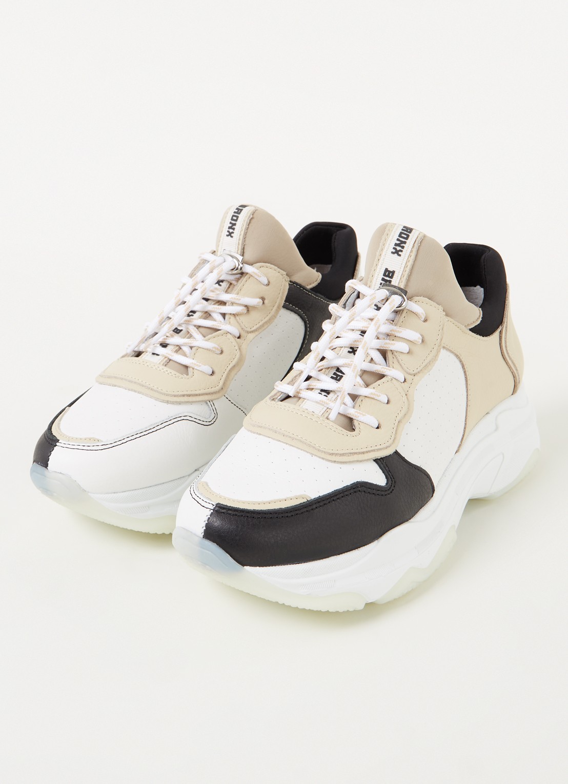 Bronx Baisley sneaker met leren details - detail 2 wit