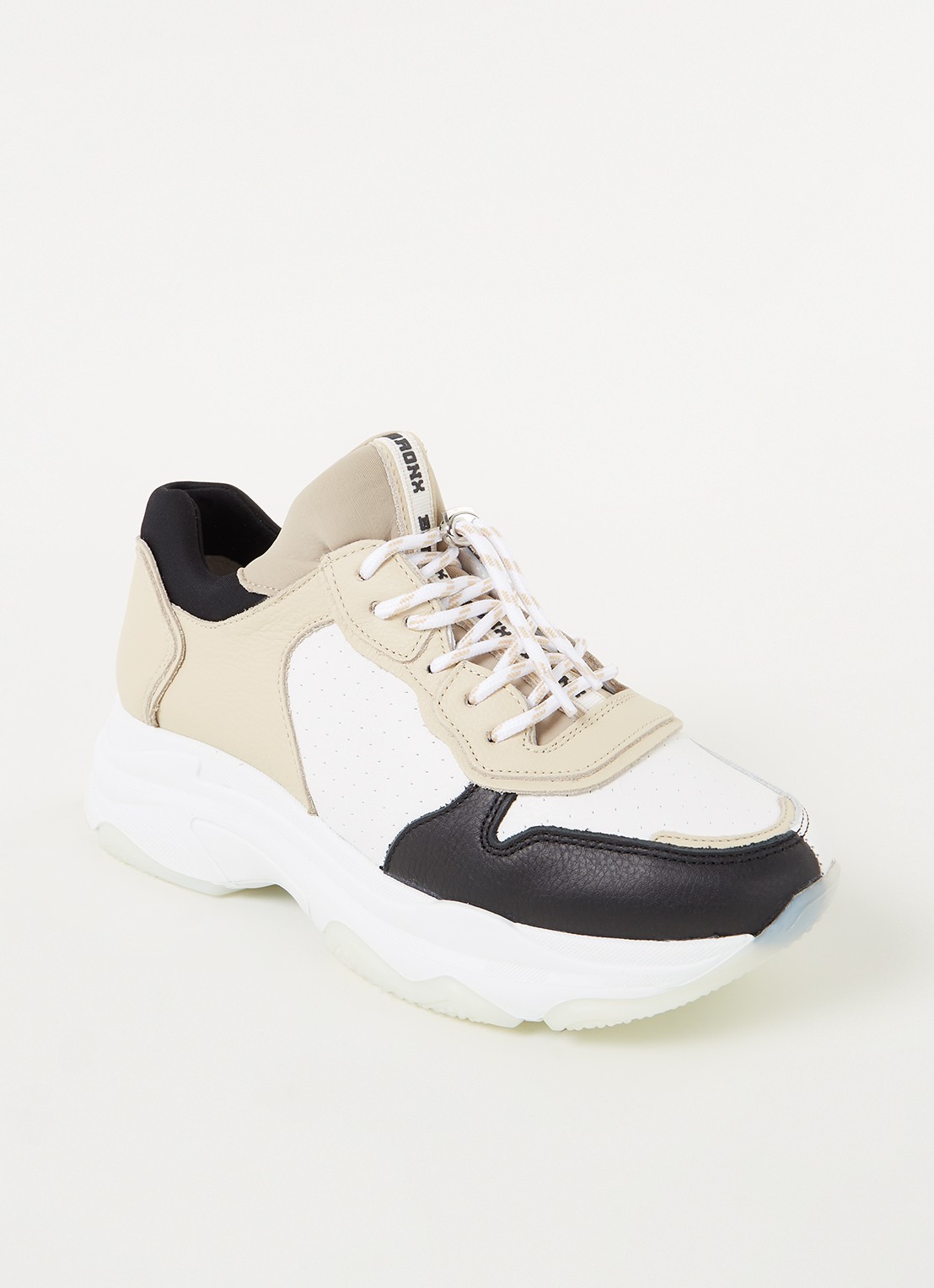Bronx Baisley sneaker met leren details - voorkant wit