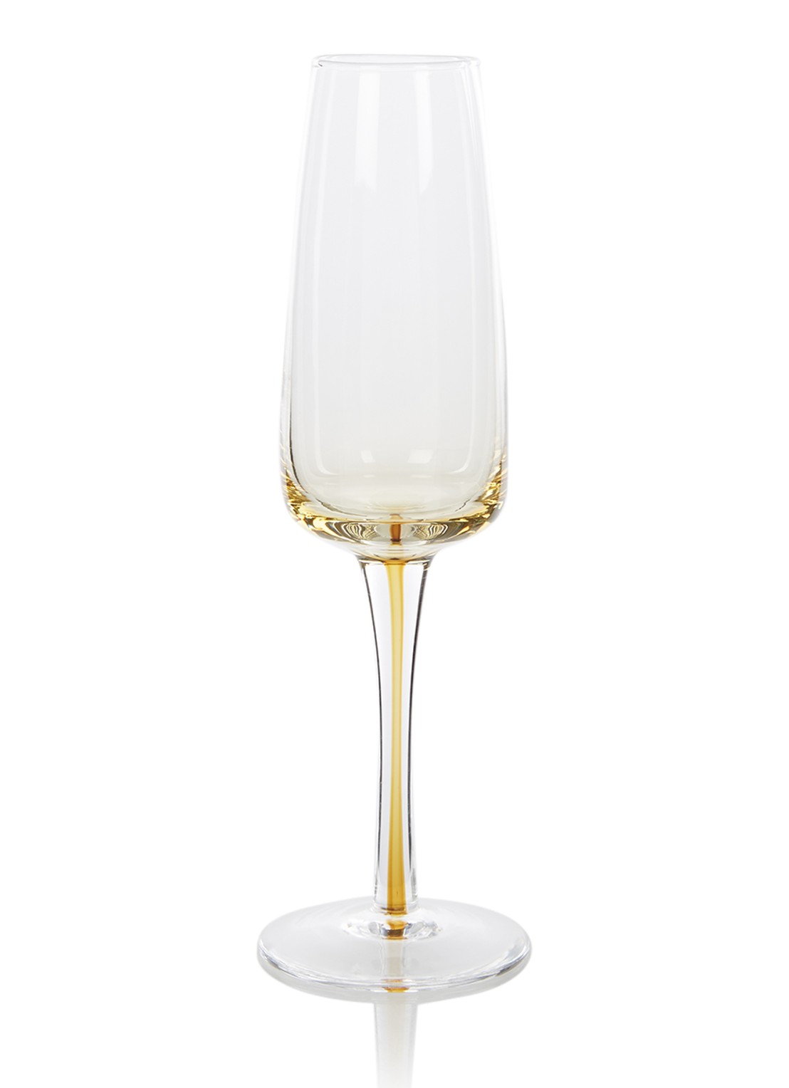 Broste Copenhagen Amber champagneglas 20 cl - voorkant okergeel