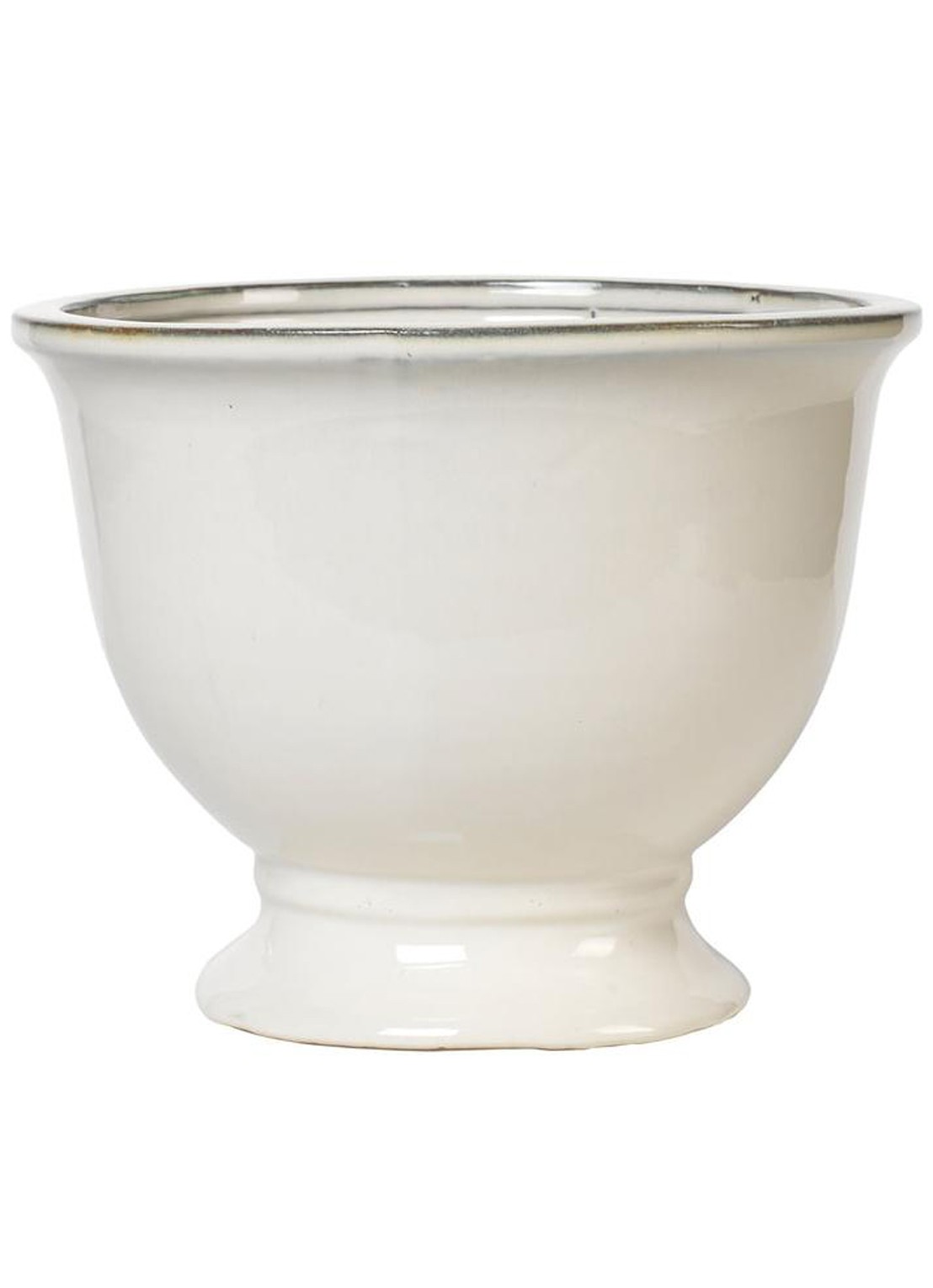 Broste Copenhagen Annabella bloempot voor binnen Ø24,5 cm - voorkant creme