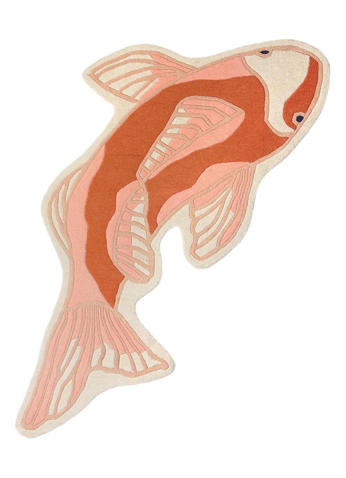 Broste Copenhagen Koi Vis vloerkleed 130 x 97 cm - voorkant oranje